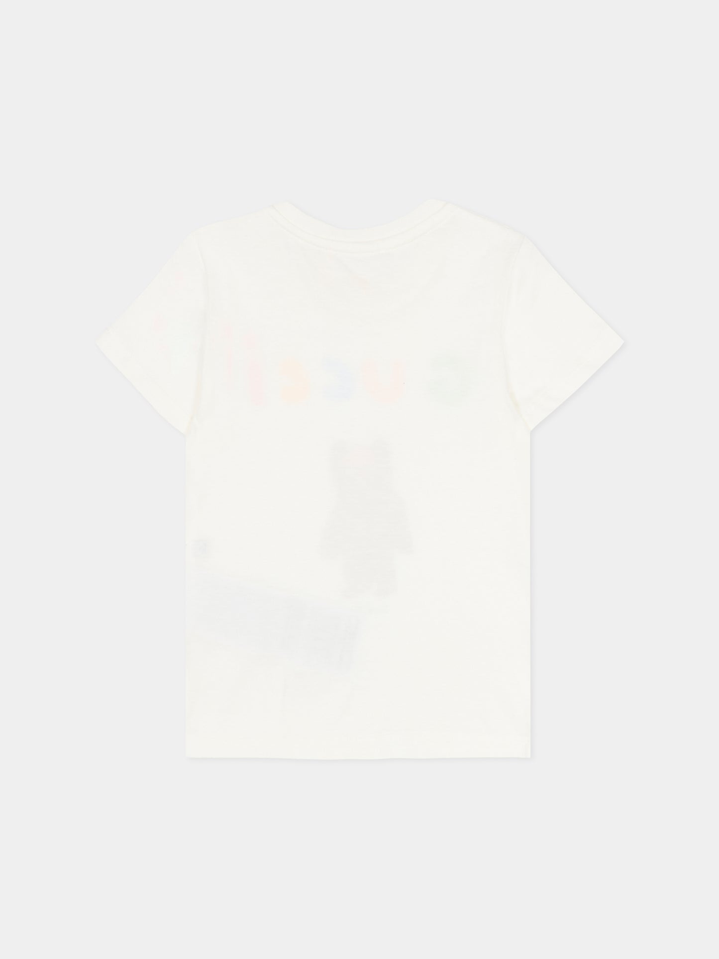T-shirt bianca per neonati con stampa orso,Gucci Kids,834576 XJHB6 9214