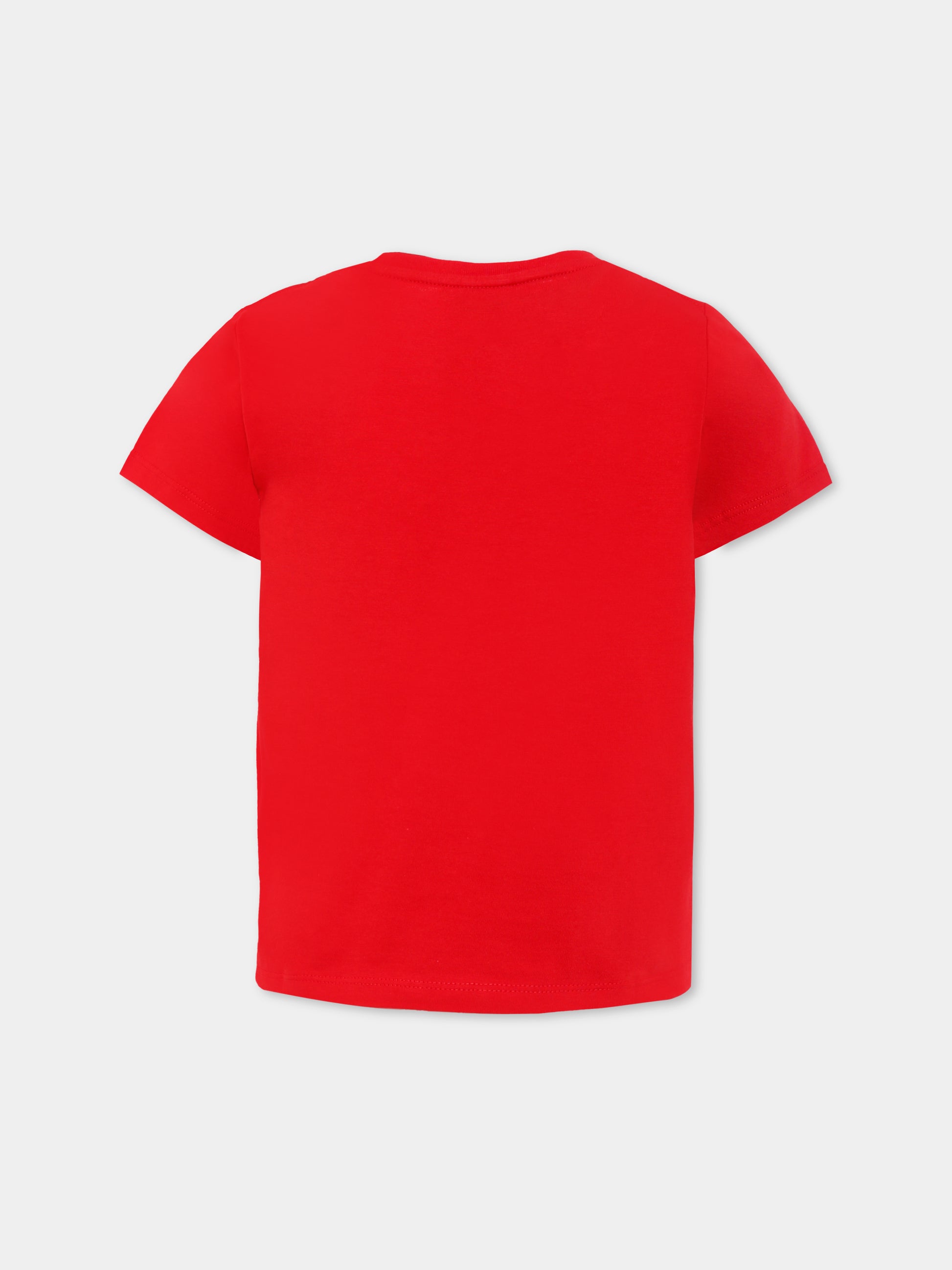 T-shirt rossa per bambini con logo,Gucci Kids,547559 XJHBQ 6178