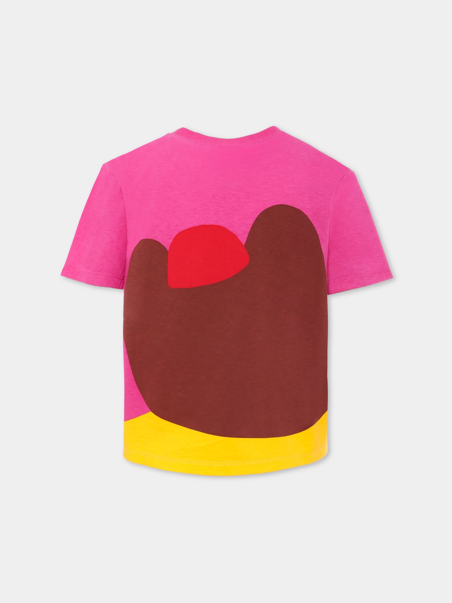 T-shirt fucsia per bambina con orso,Gucci Kids,575114 XJHFN 9016