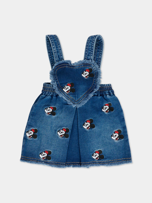 Salopette denim per neonata con Minnie,Monnalisa,39F703 6043 0055