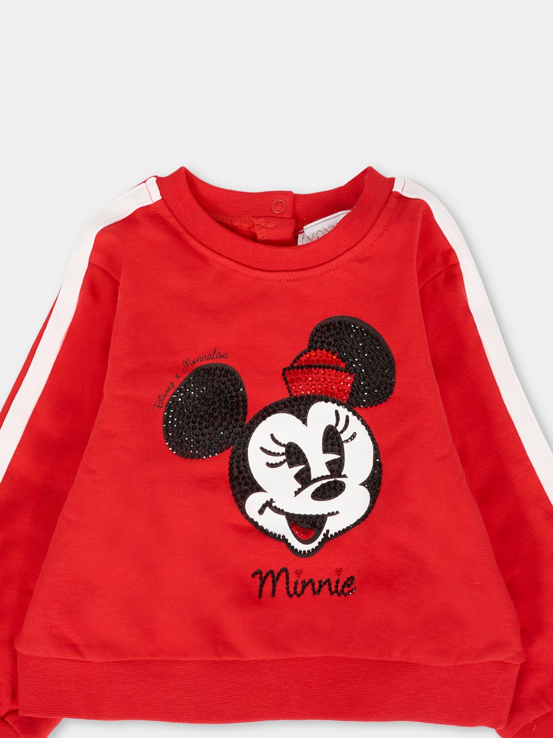 Felpa rossa per neonata con Minnie,Monnalisa,39F620 6004 0043