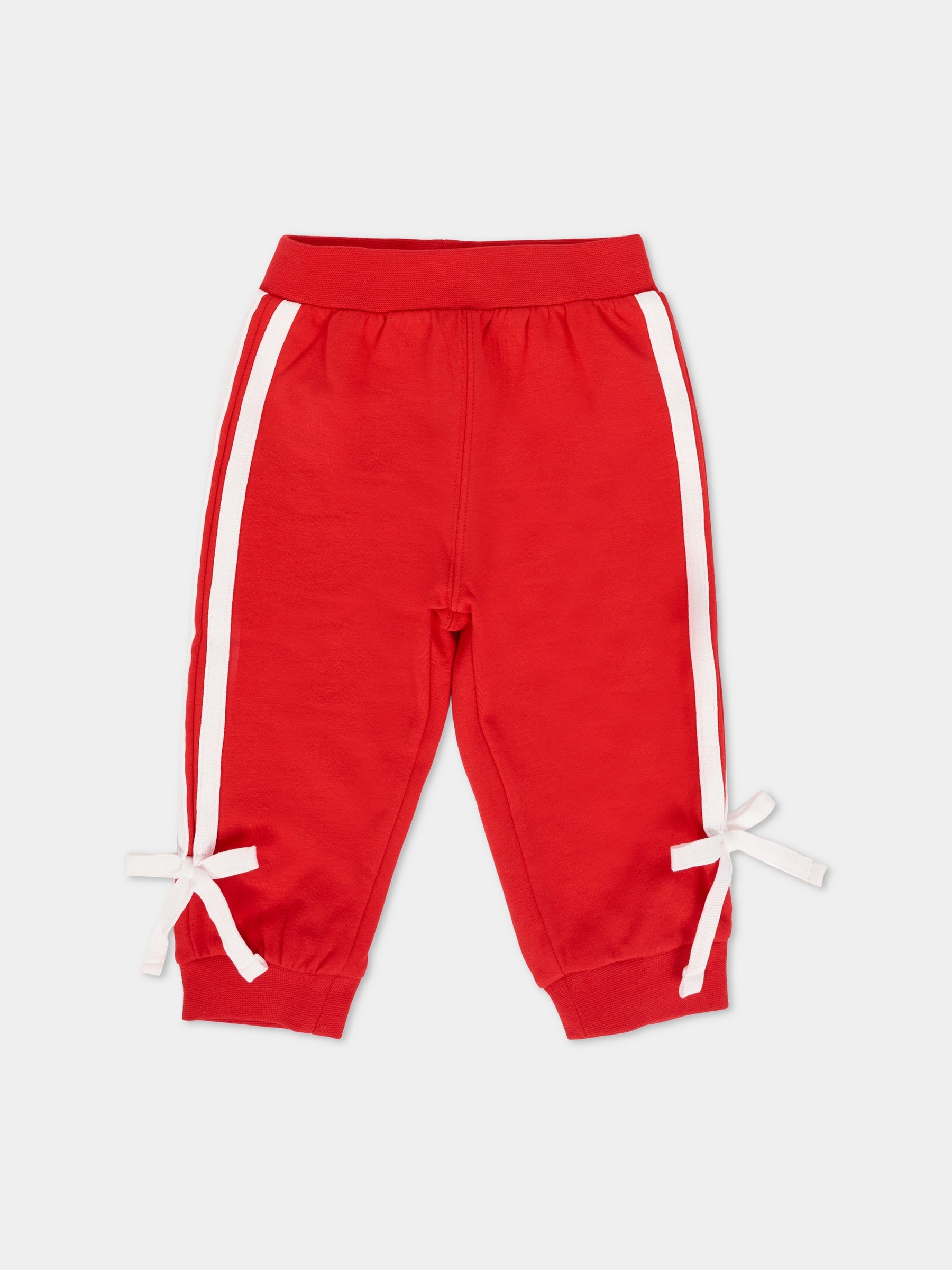 Pantaloni rossi per neonata con logo,Monnalisa,39F408 6004 0043