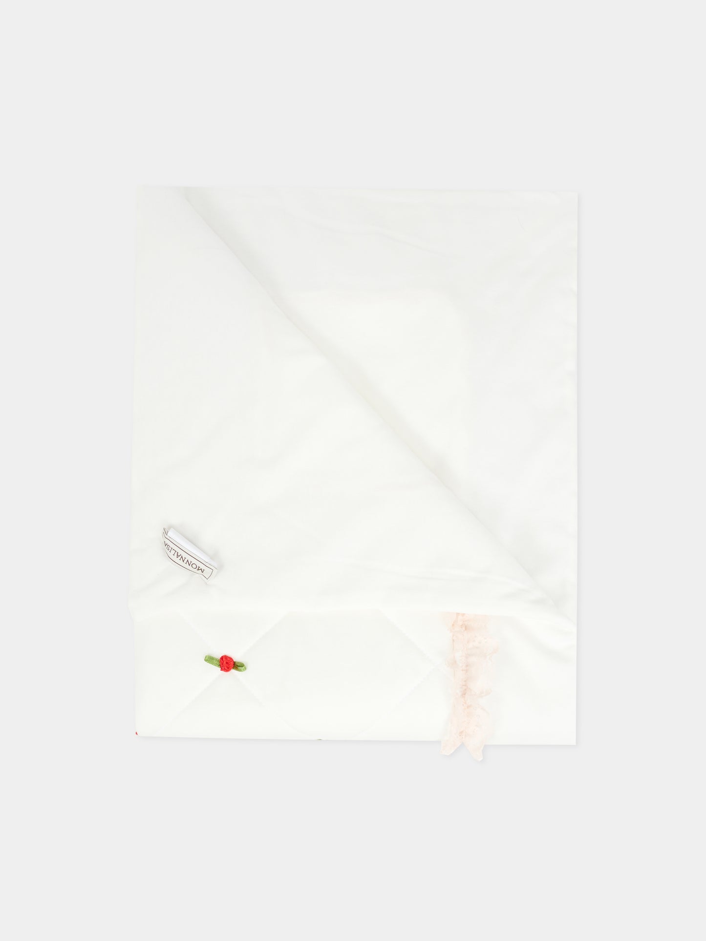 Coperta bianca per neonata con roselline,Monnalisa,35F007 6000 0143
