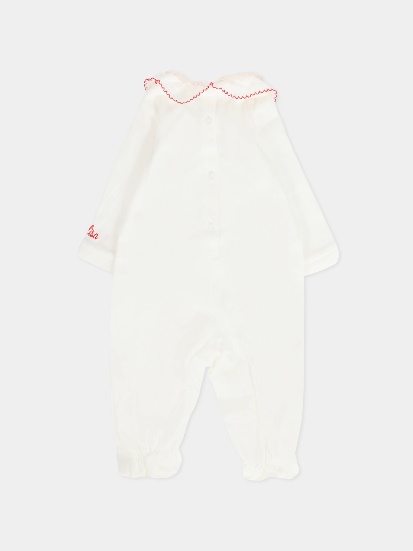 Set tutina avorio per neonata con roselline,Monnalisa,35F511 6000 0143