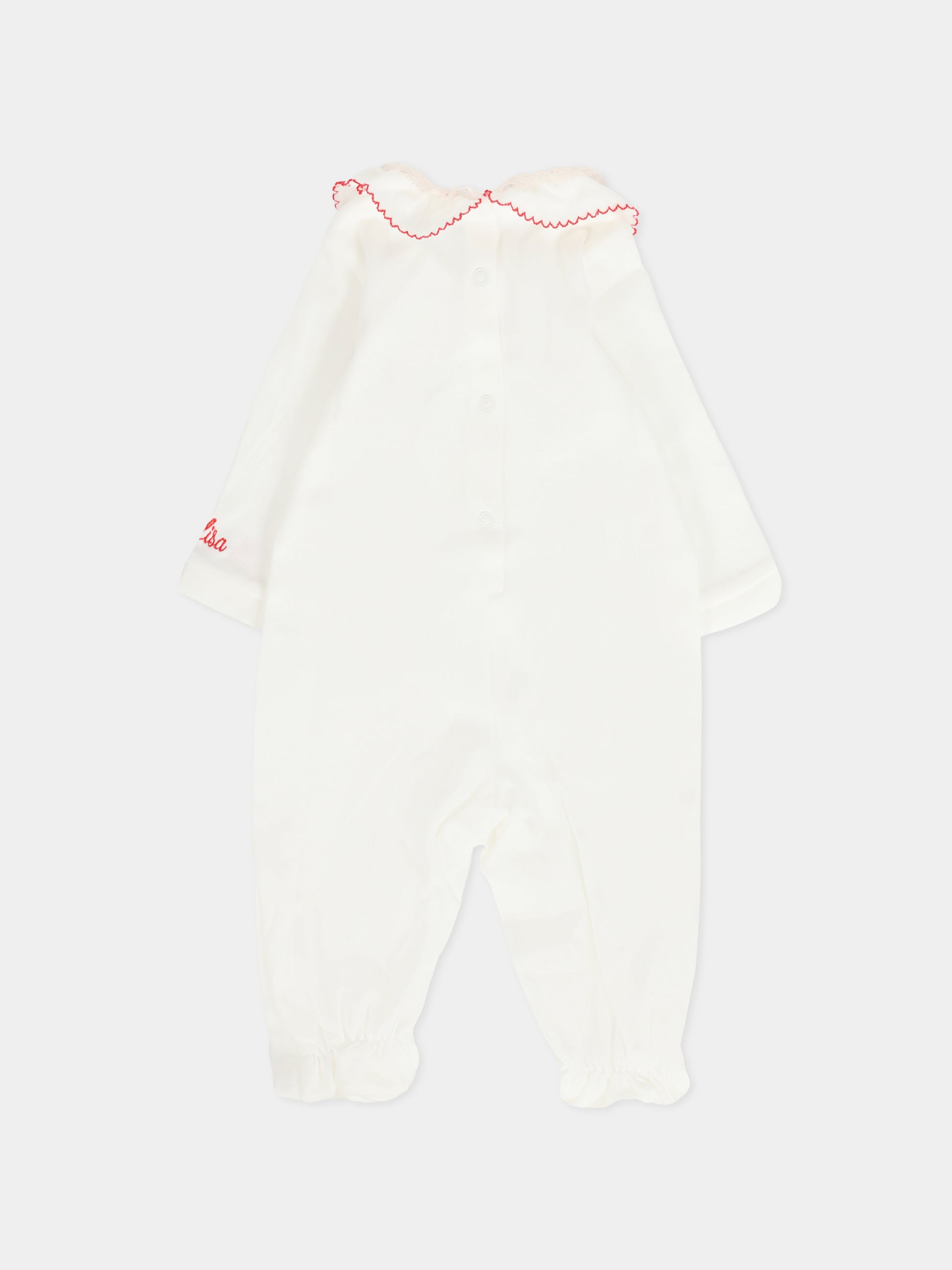 Set tutina avorio per neonata con roselline,Monnalisa,35F511 6000 0143