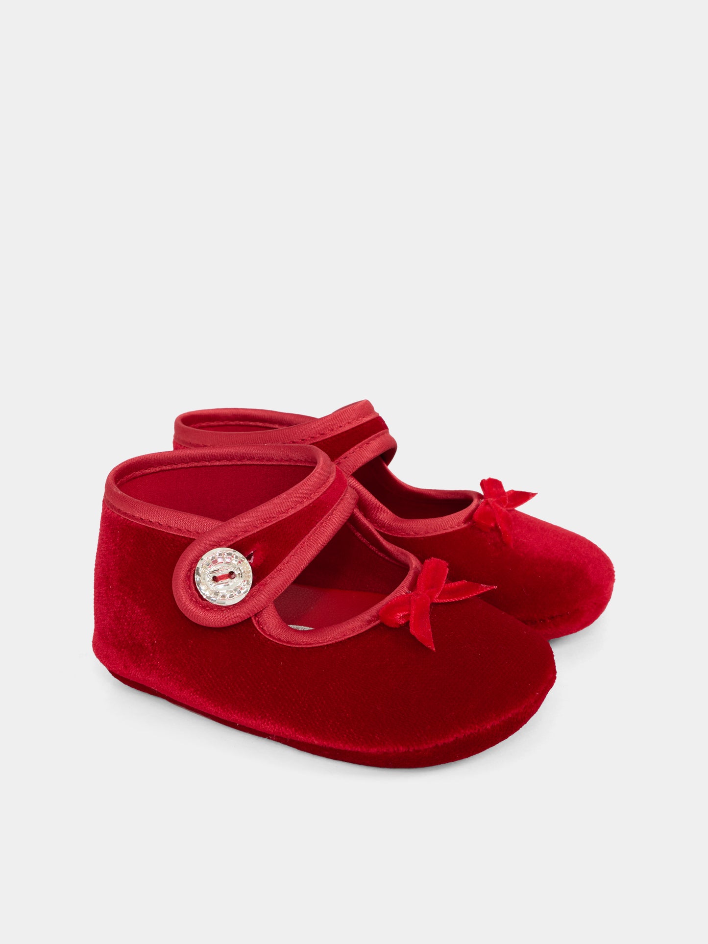 Ballerine rosse per neonata con fiocco,Monnalisa,73F003 6803 0043