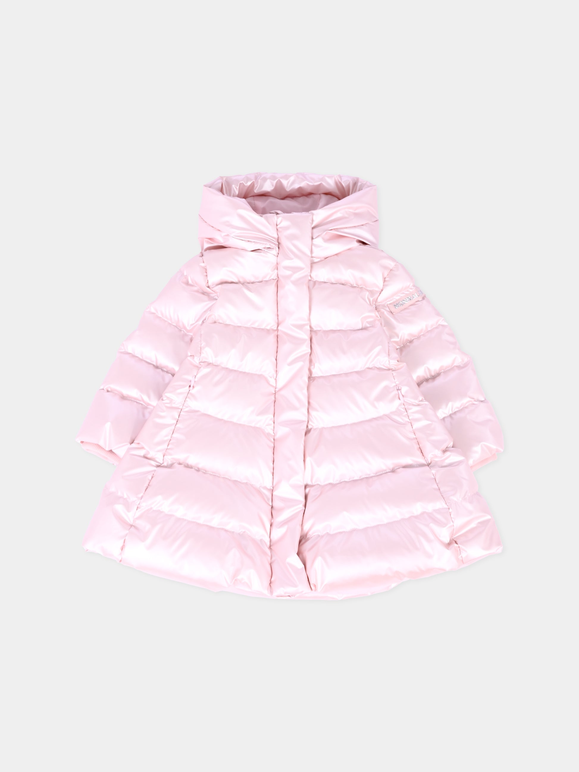 Piumino rosa per neonata con logo,Monnalisa,37F102 6026 0090