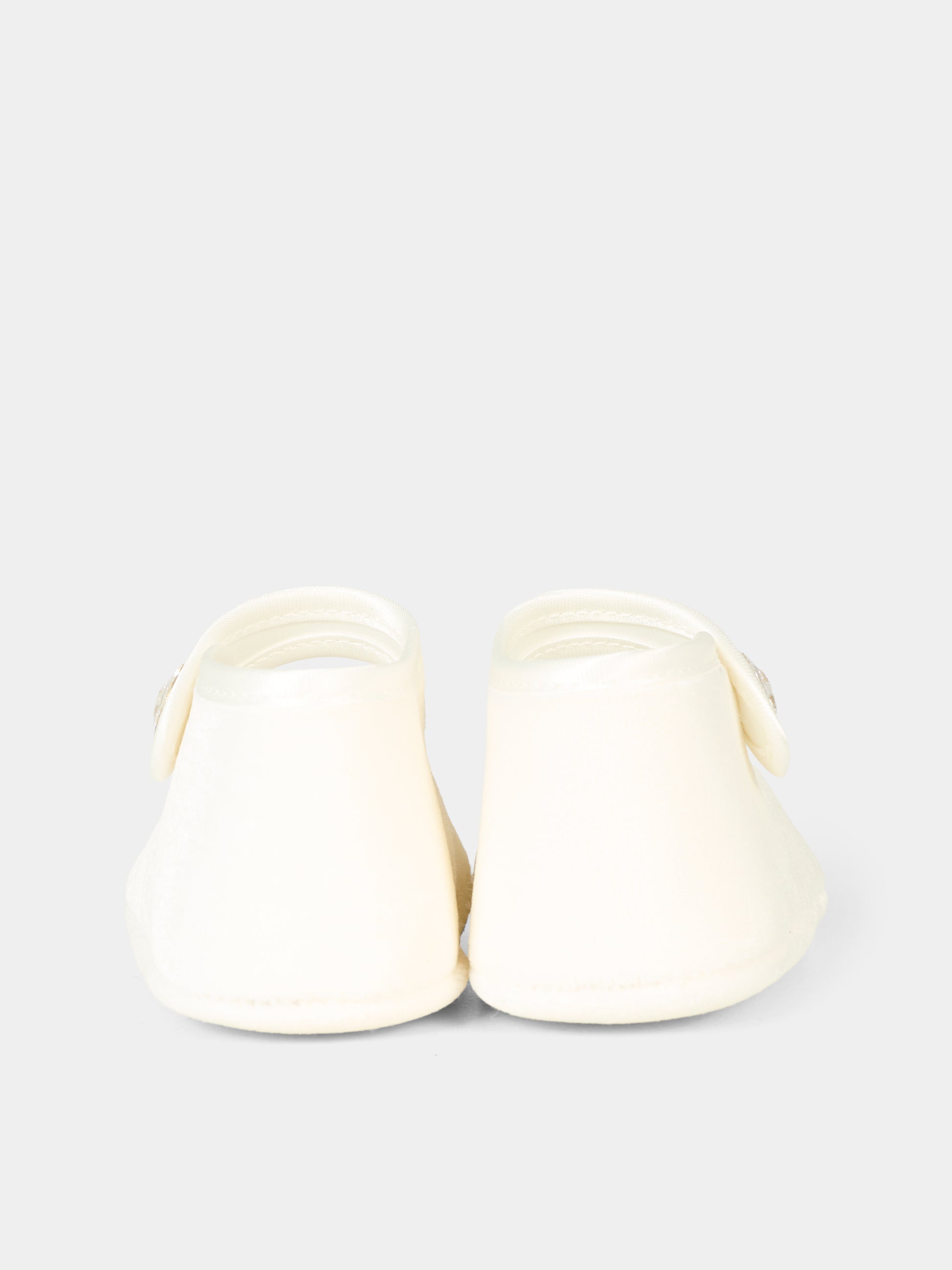 Ballerine bianche per neonata con fiocco,Monnalisa,73F003 6803 0001