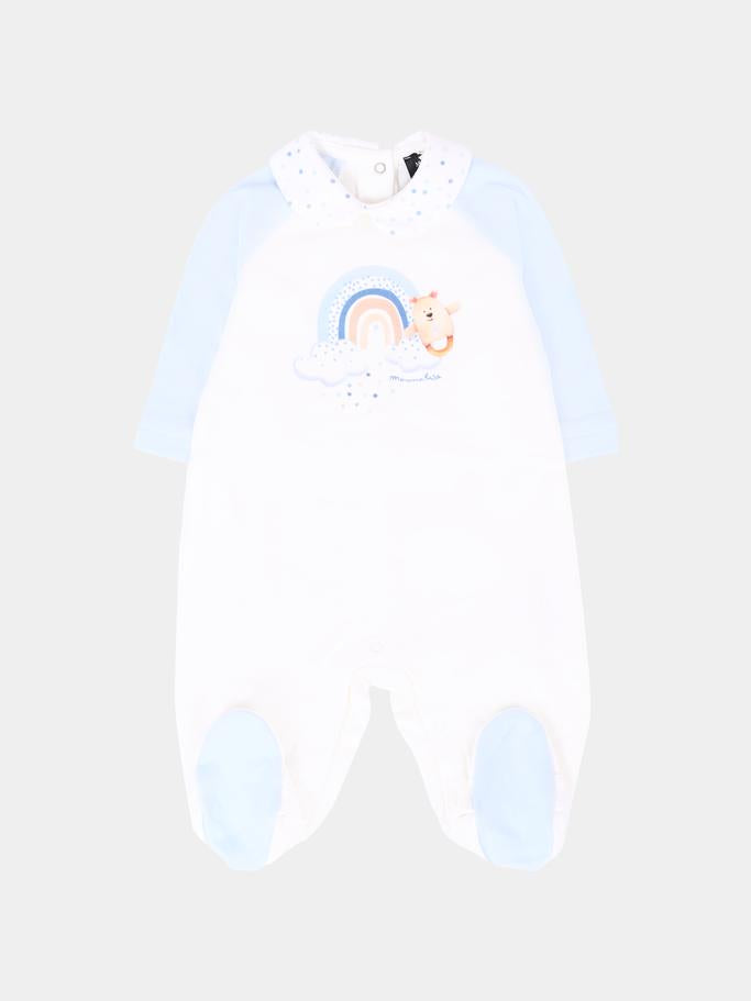 Set tutina bianco per neonato con arcobaleno,Monnalisa,22F503 6000 0152