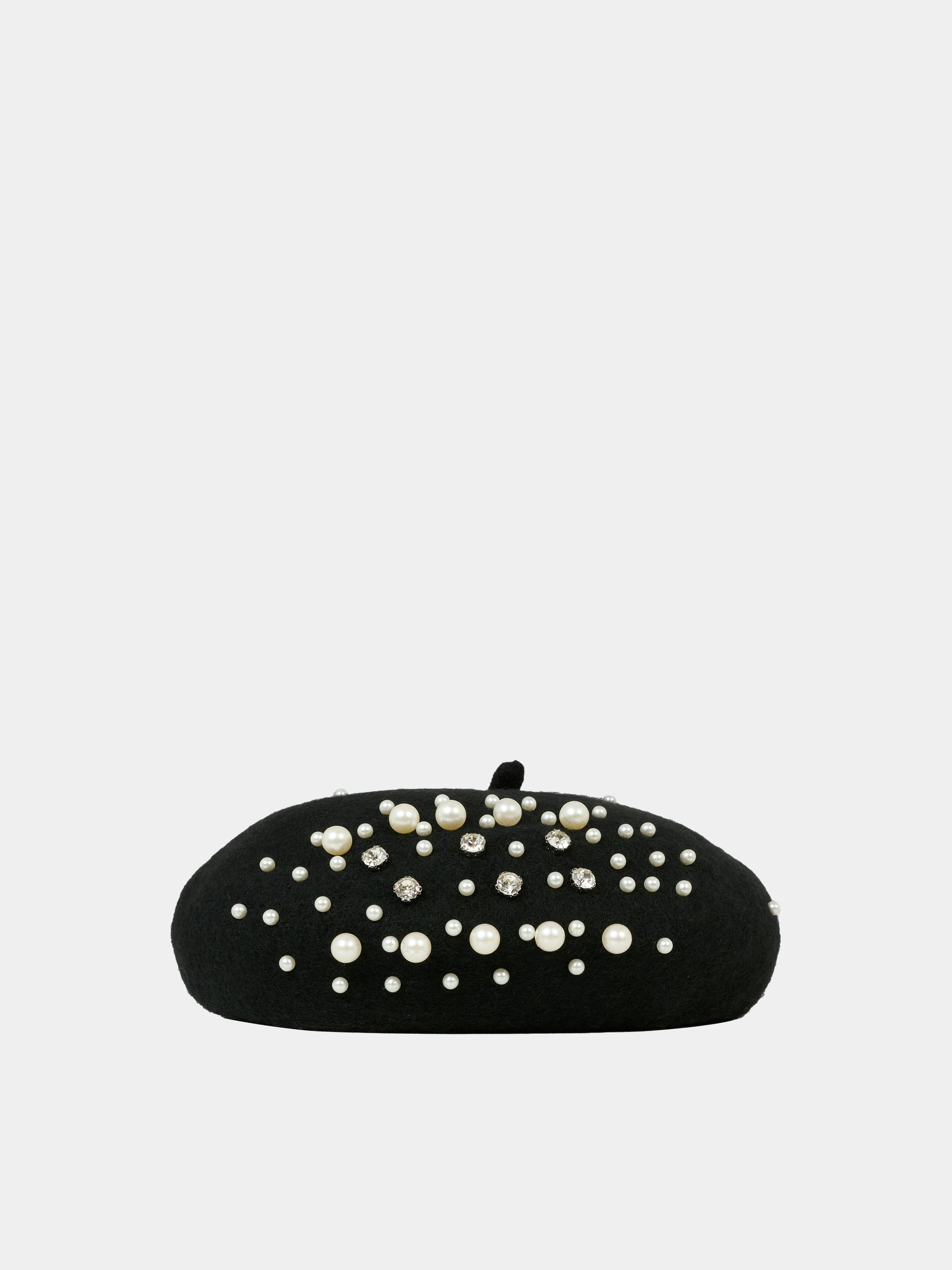Basco nero per bambina con perle,Monnalisa,79F000 6080 0050
