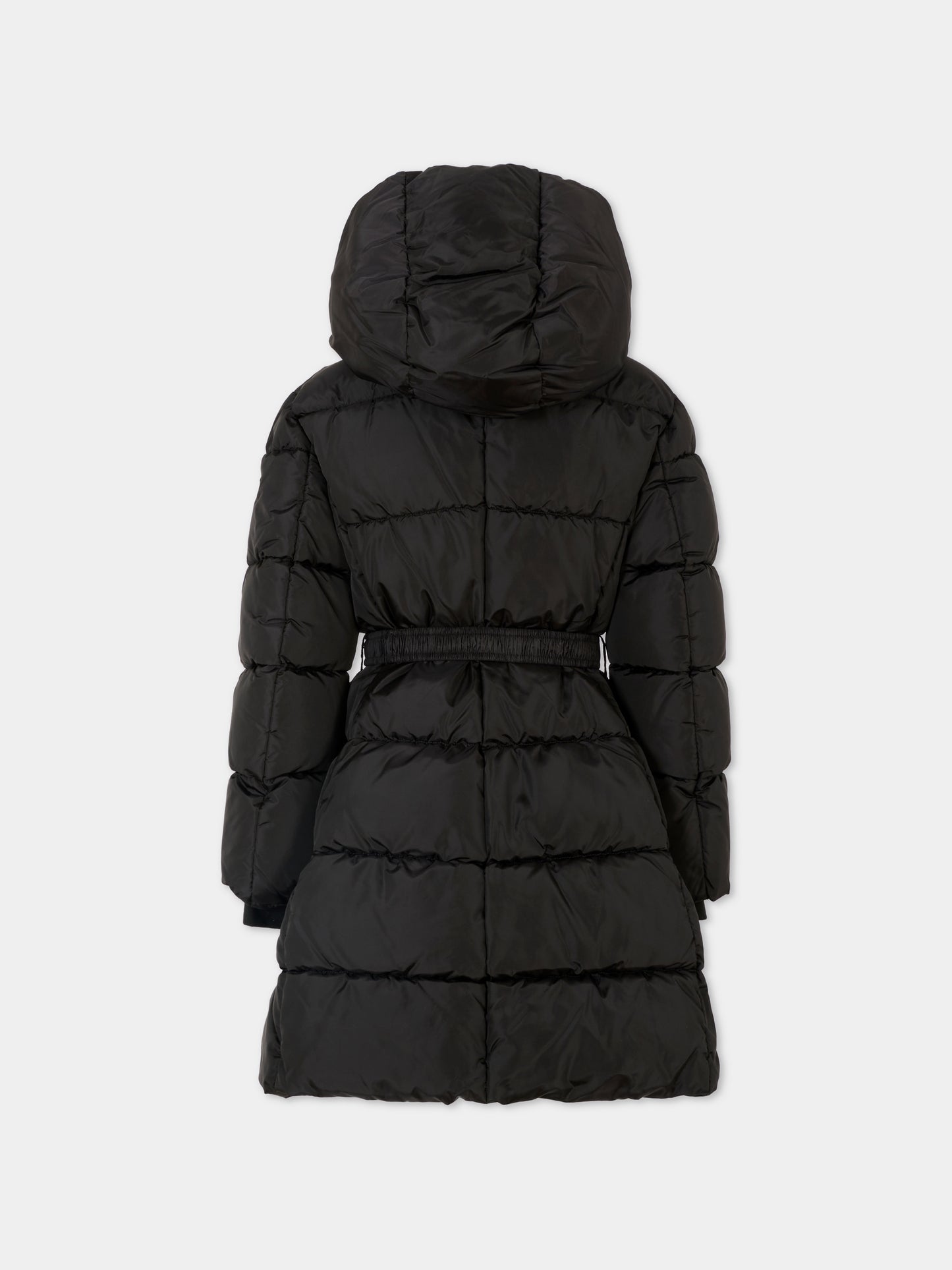 Piumino nero per bambina con logo,Monnalisa,17F101 6020 0050