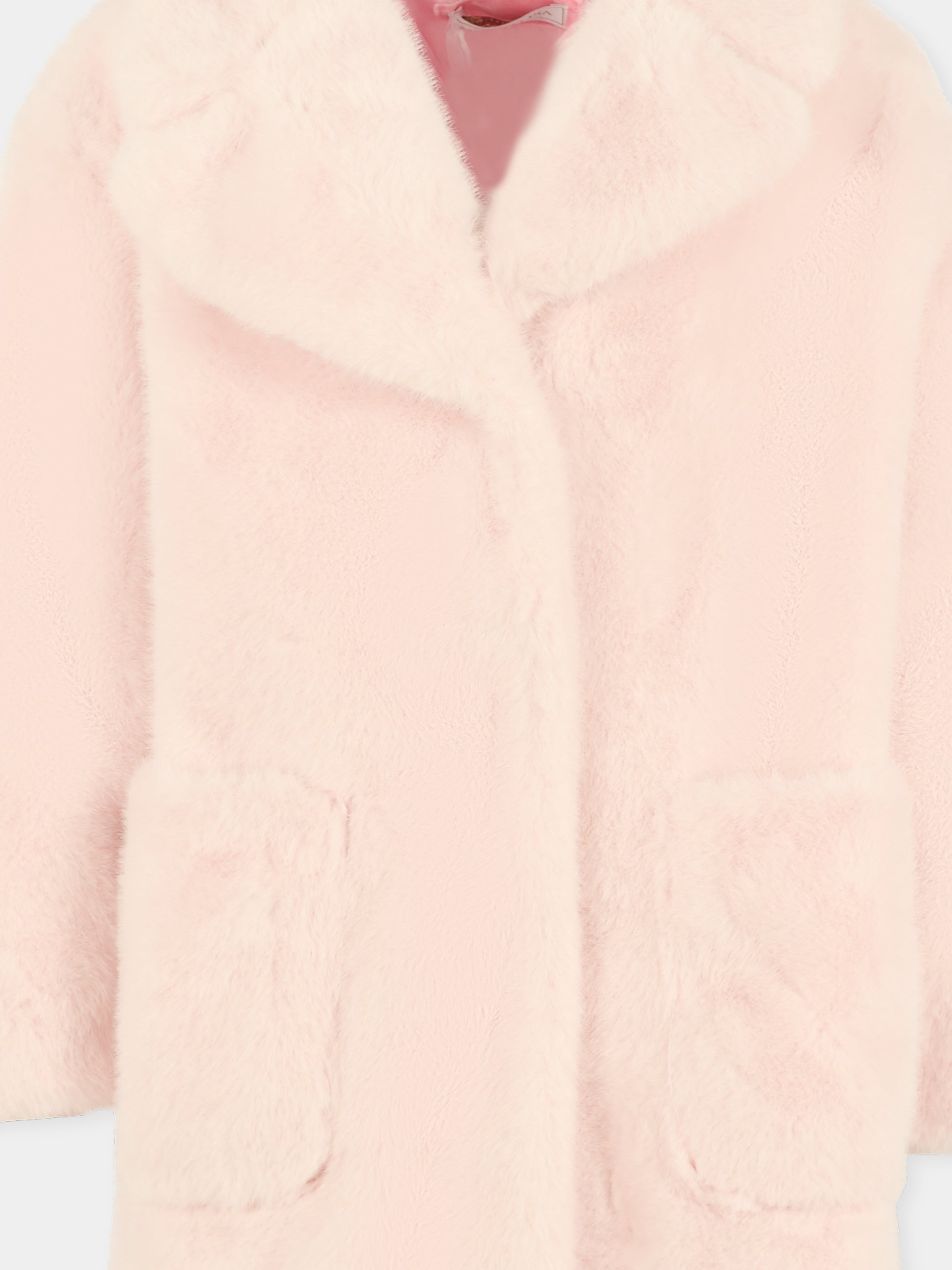 Ecopelliccia rosa per bambina,Monnalisa,17F104 6030 0090