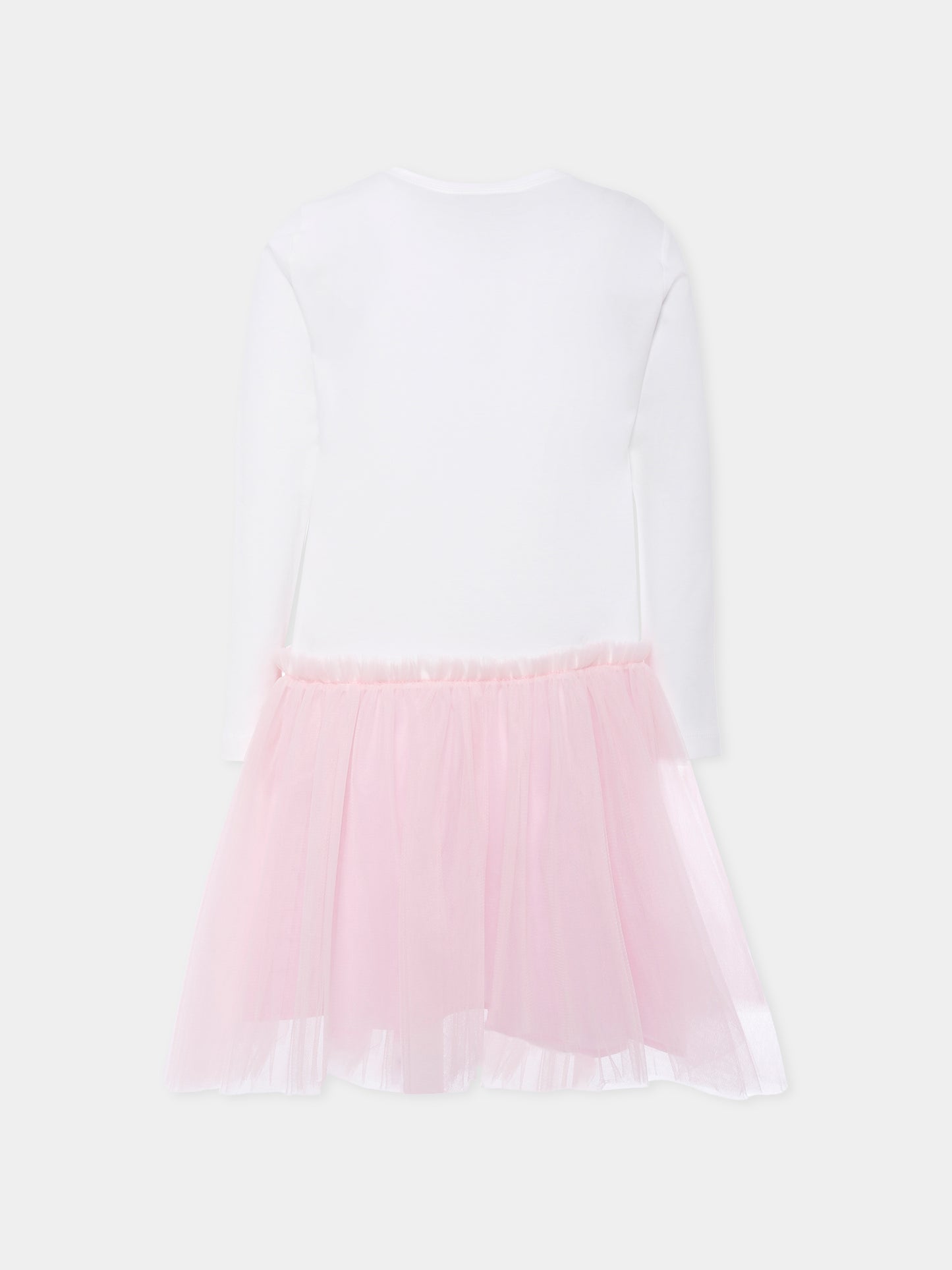 Vestito bianco per bambina con Stitch & Angel,Monnalisa,19F903 6013 0190