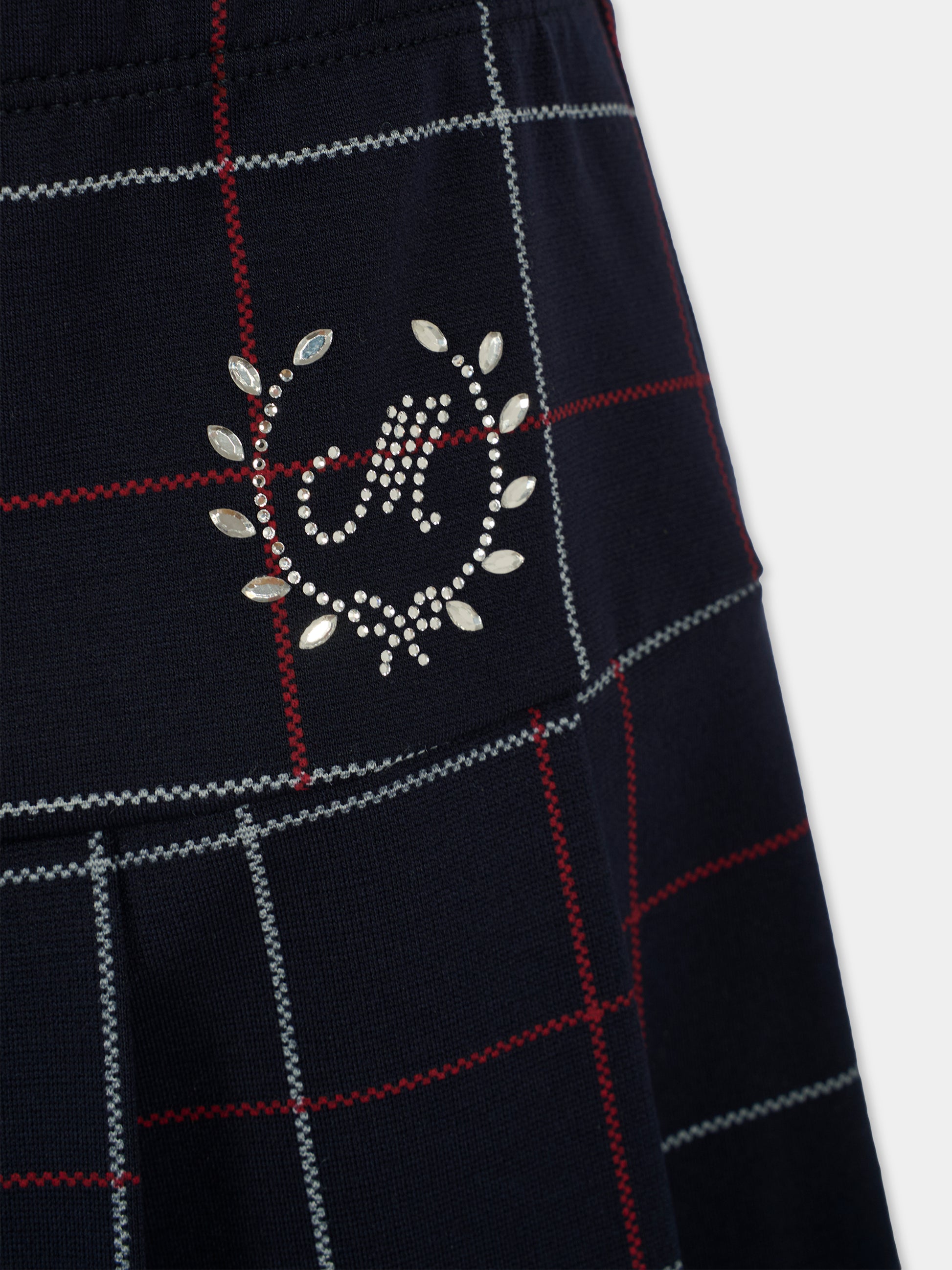 Gonna blu per bambina con logo,Monnalisa,18FPIE 6226 5643