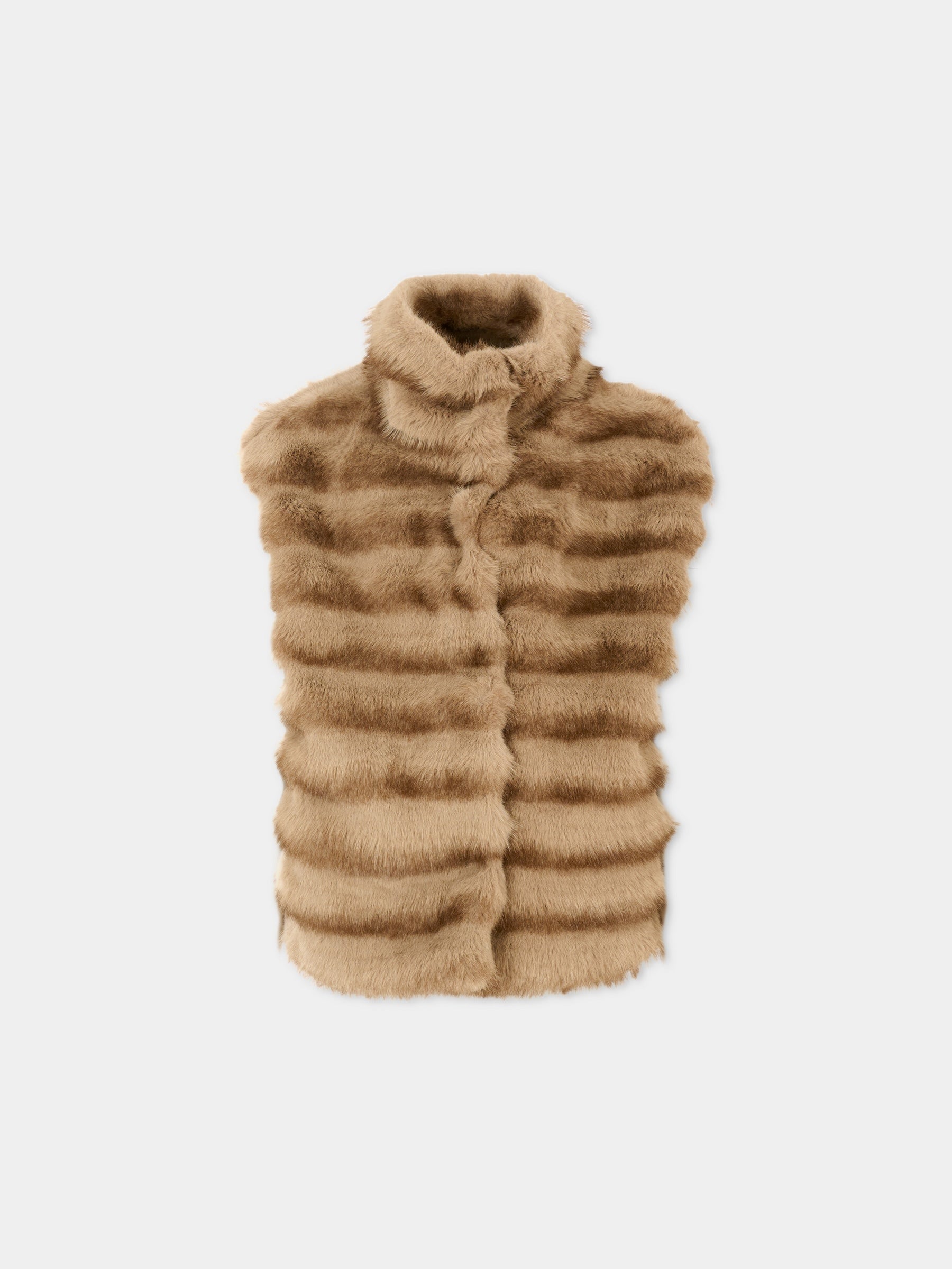 Gilet marrone per bambina,Monnalisa,17F108 6032 0009