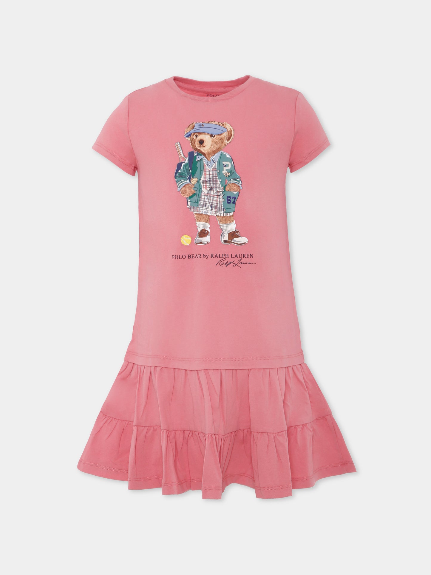 Vestito rosa per bambina con Polo Bear,Ralph Lauren Kids,971130001