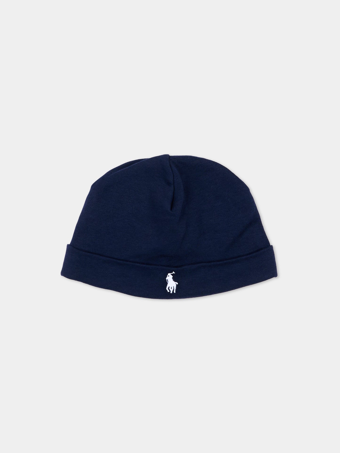 Cappello blu per neonati con Pony,Ralph Lauren Kids,552454003