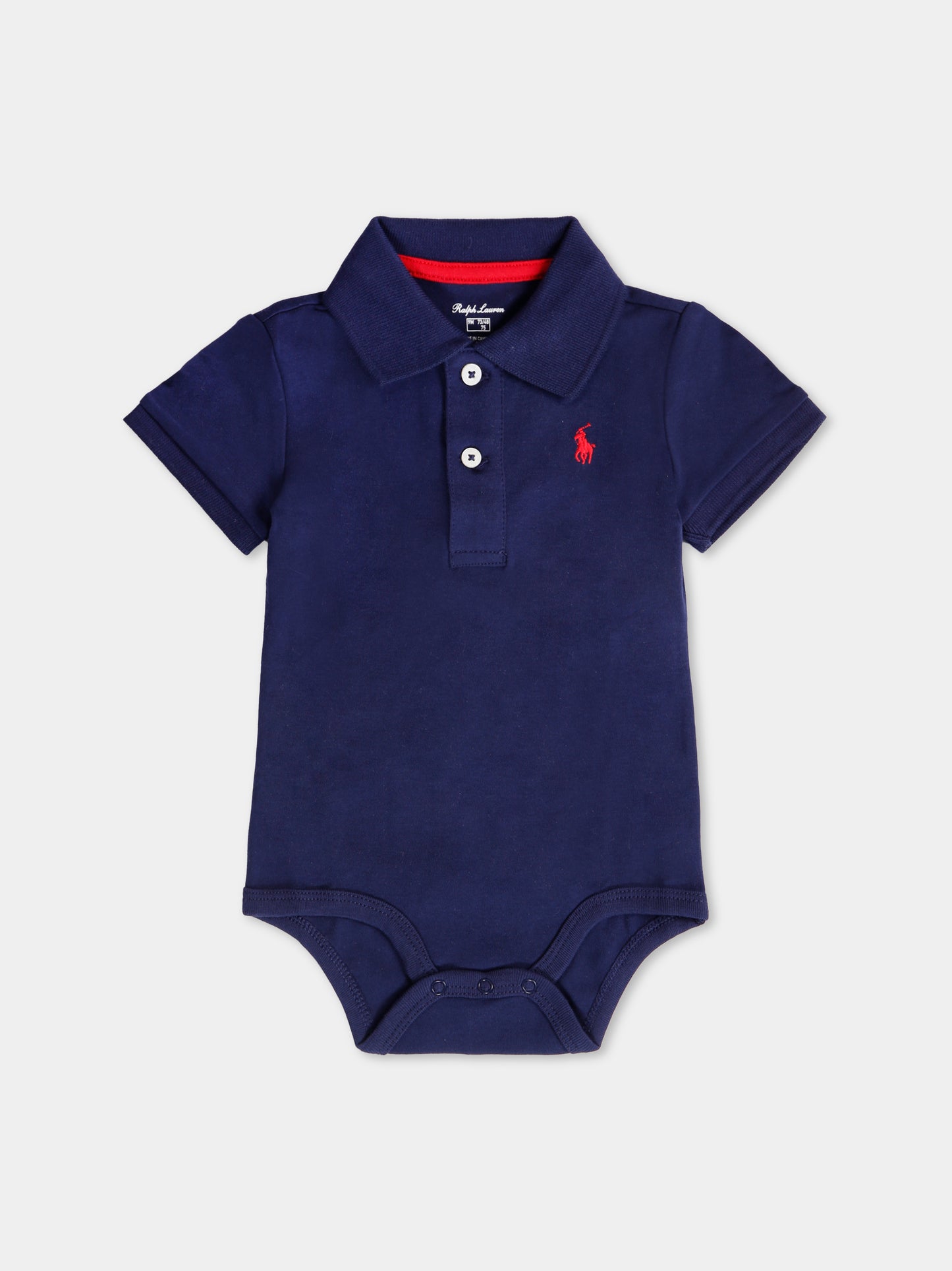 Blue bodysuit for babykids with horse