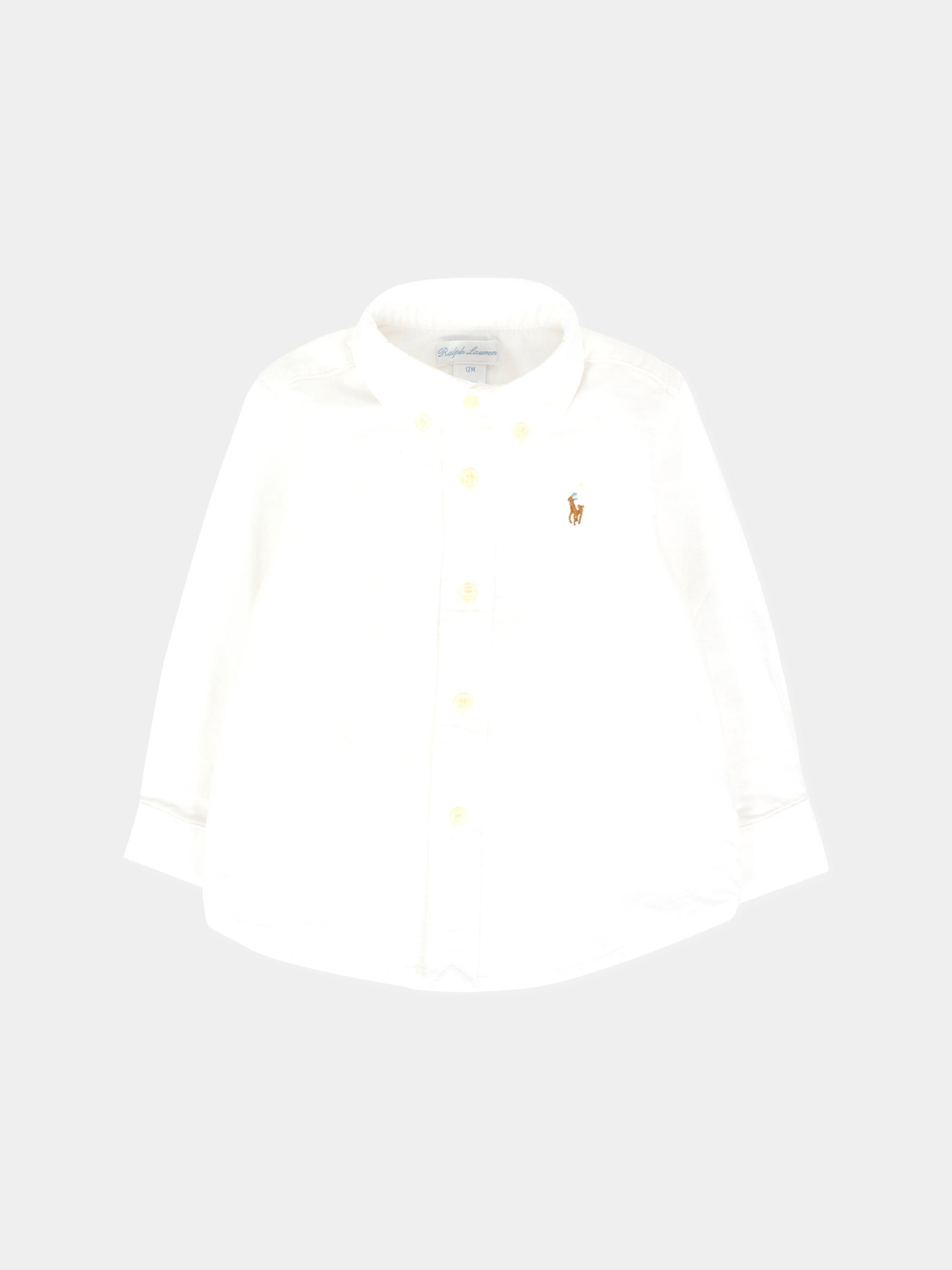 Camicia bianca per neonato con cavallino,Ralph Lauren Kids,677133001