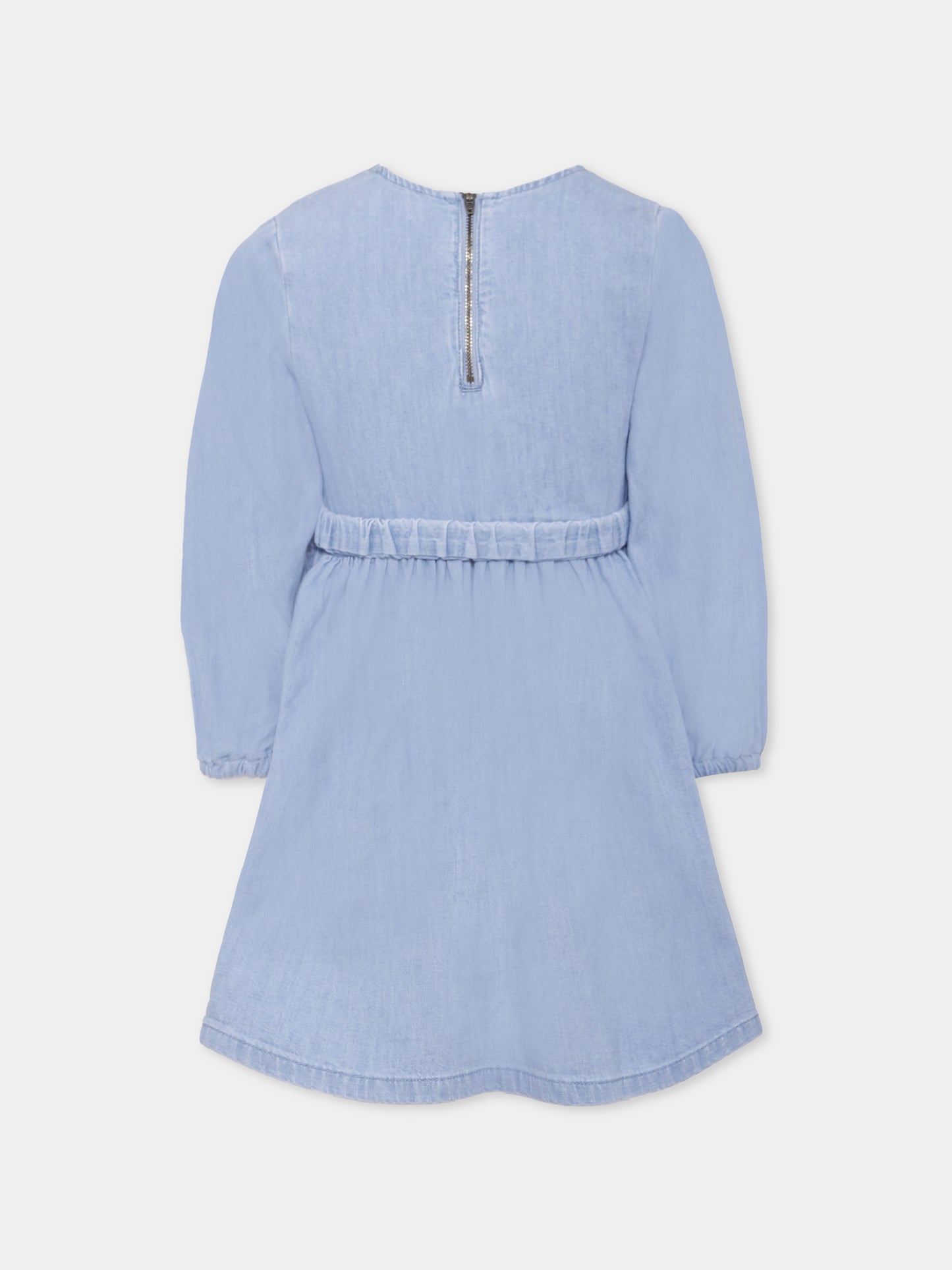 Vestito azzurro per bambina con fiori,Stella Mccartney Kids,TX1A70 Z0522 606