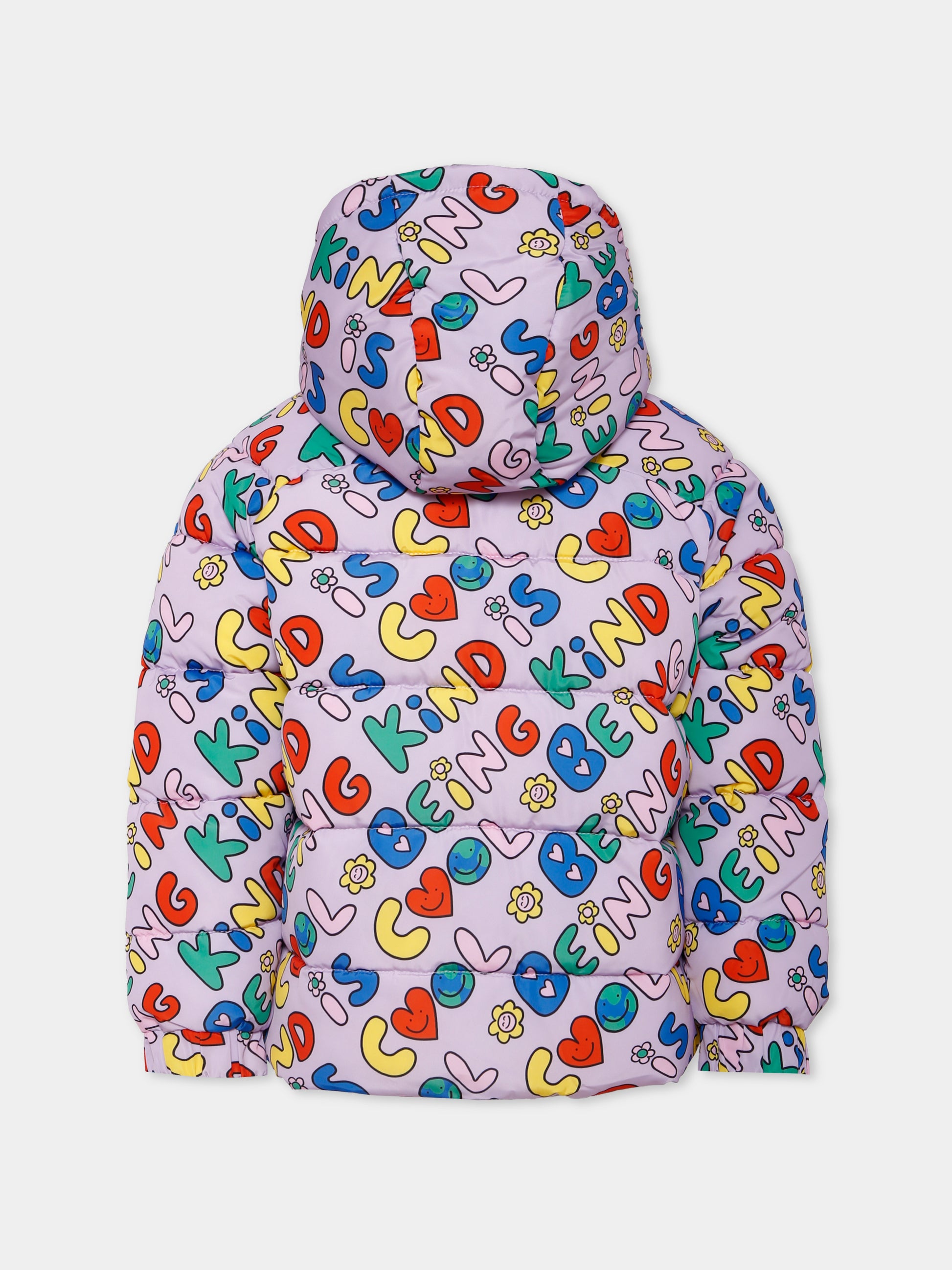 Piumino lilla per bambina con scritta all over,Stella Mccartney Kids,TX2A37 Z3051 522MC