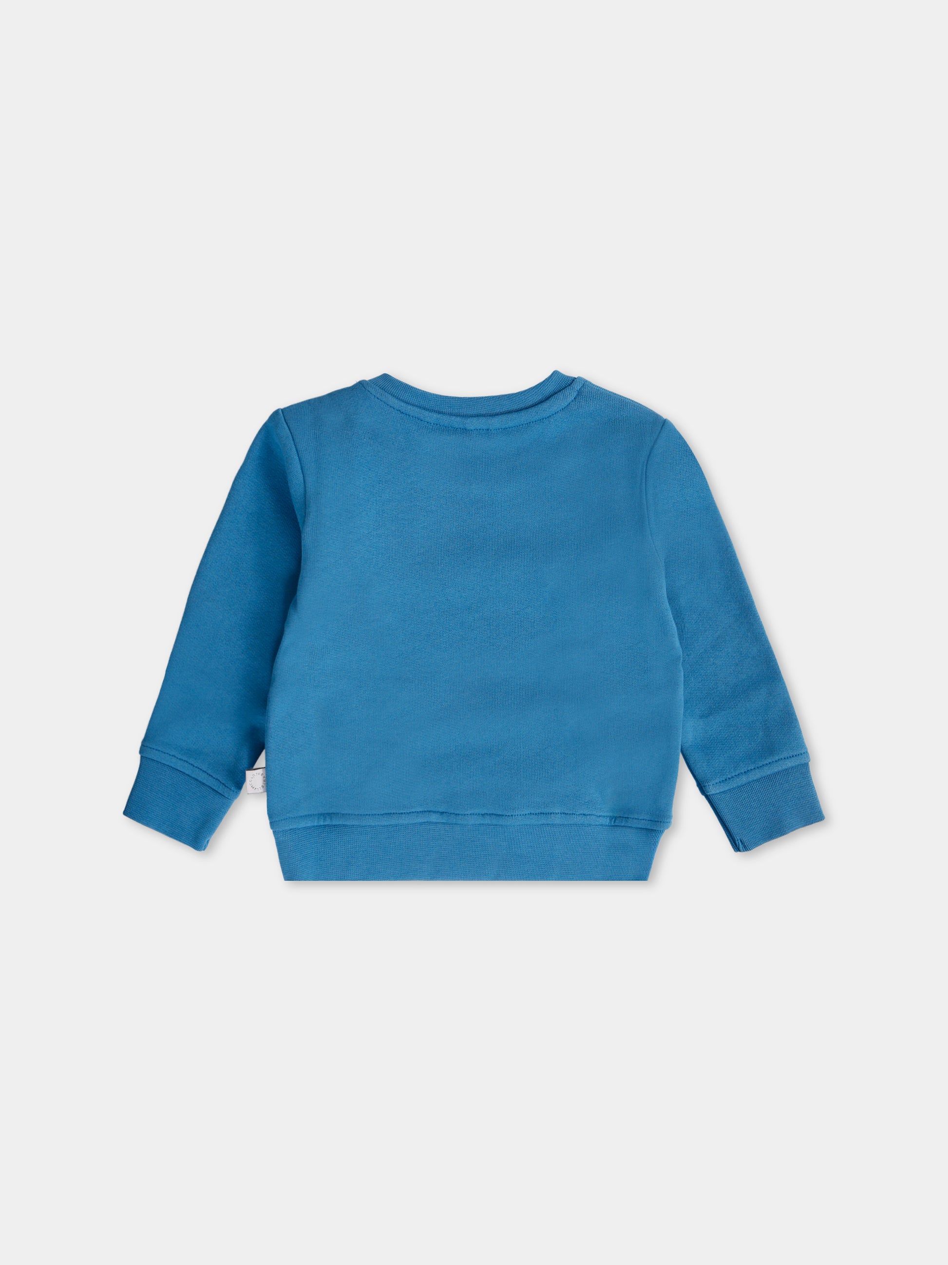 Felpa blu per neonato con mondo e sole sorridenti,Stella Mccartney Kids,TX4520 Z0453 60P