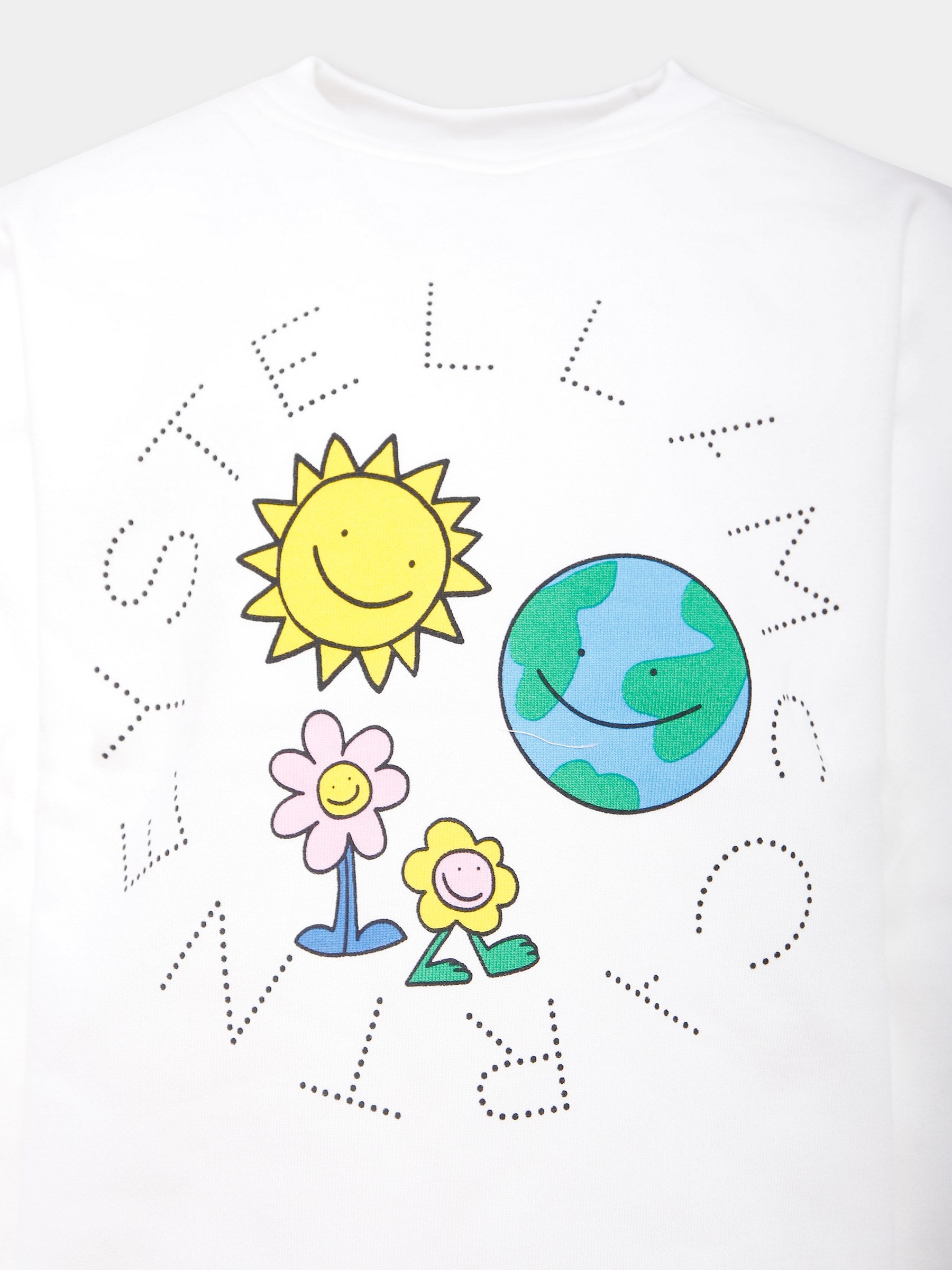 Felpa avorio per bambini con sole e terra,Stella Mccartney Kids,TX4A30 Z3059 103