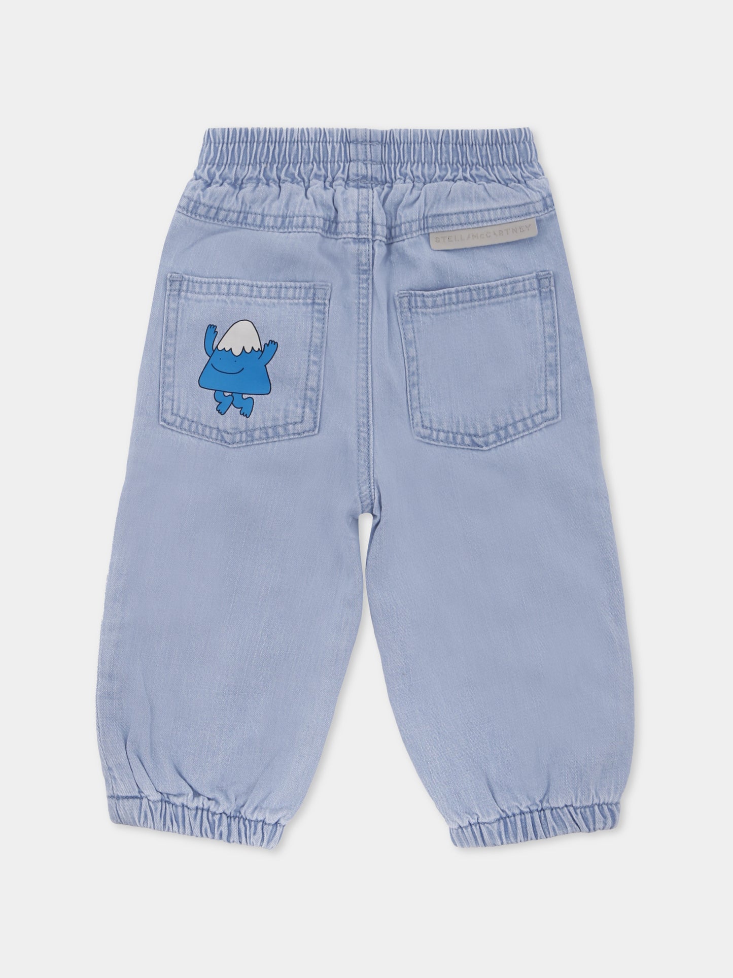 Jeans azzurri per neonato con terra e sole,Stella Mccartney Kids,TX6520 Z0522 606