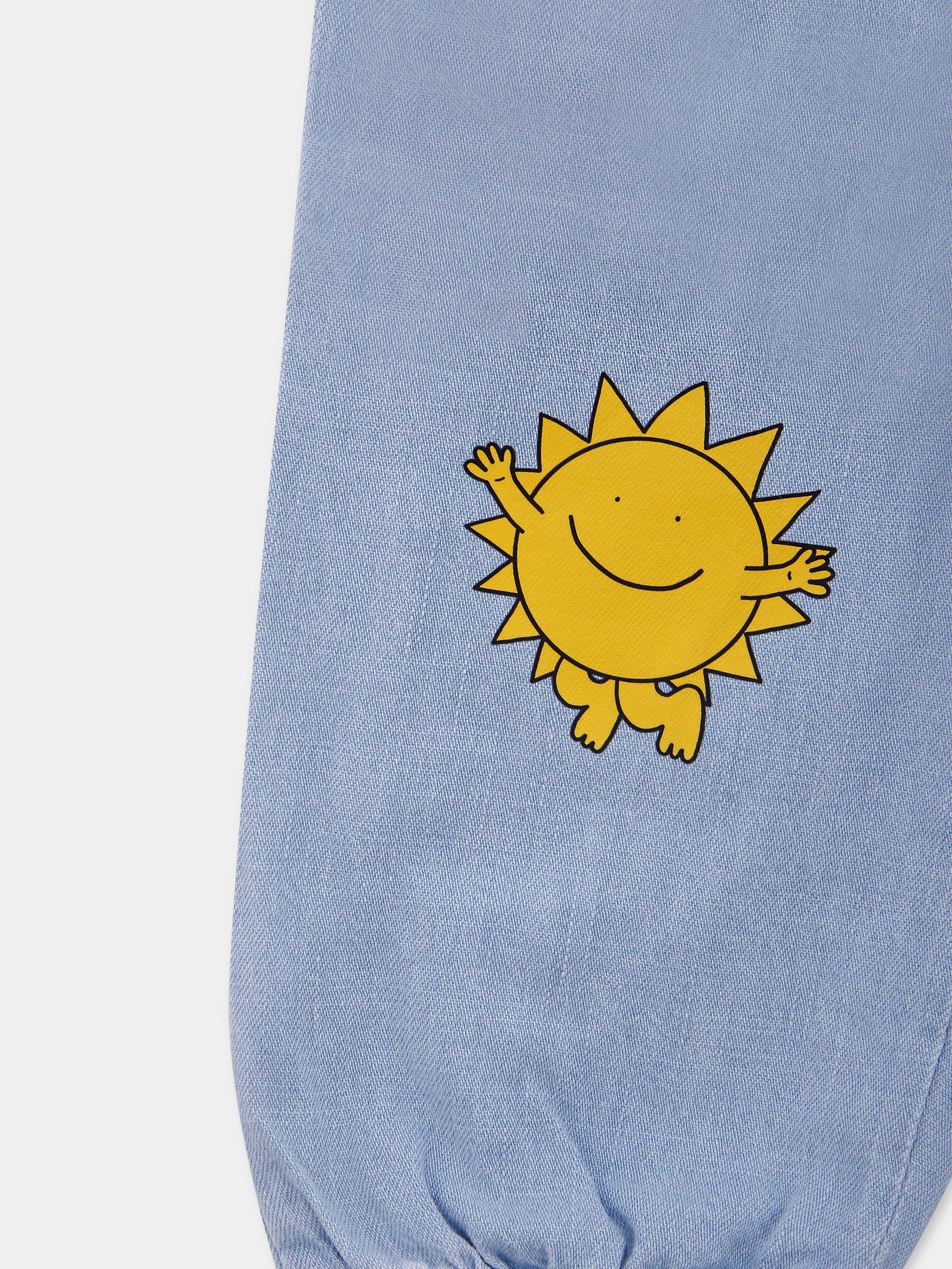 Jeans azzurri per neonato con terra e sole,Stella Mccartney Kids,TX6520 Z0522 606