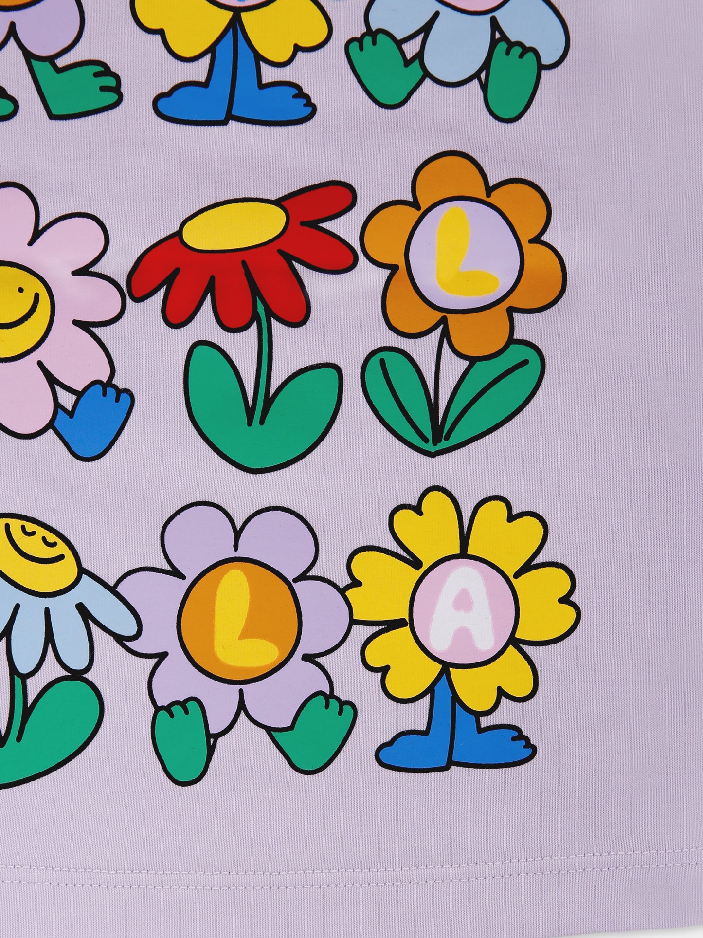 T-shirt lilla per neonata con fiori,Stella Mccartney Kids,TX8011 Z0434 522