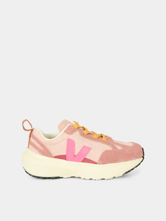 Sneakers Canary rosa per bambina con logo,Veja,YL0321025