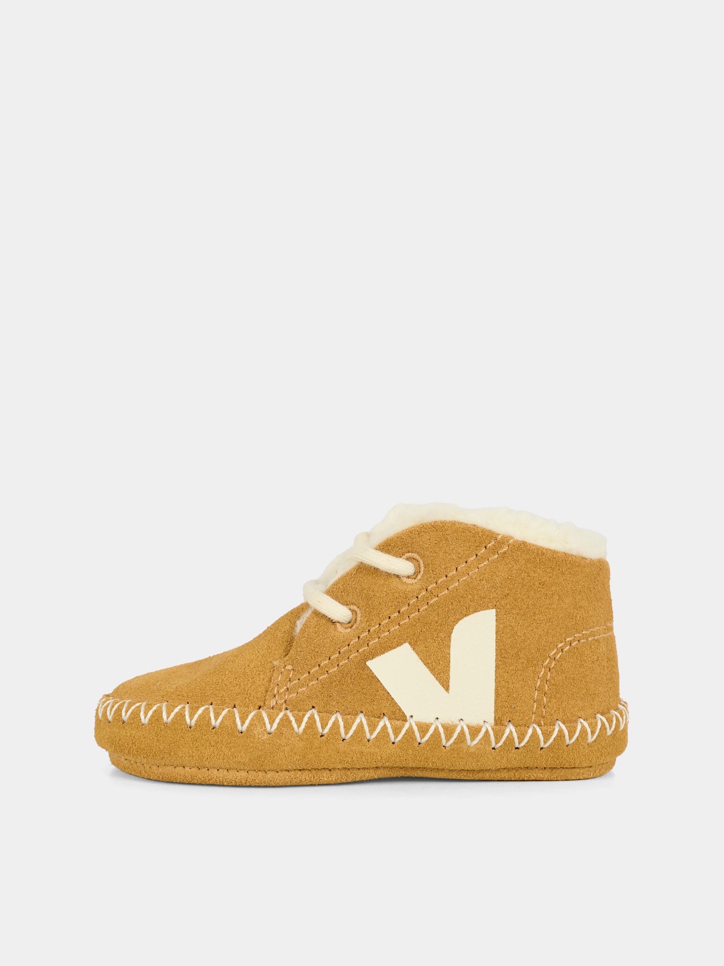 Sneakers beige per neonati con logo,Veja,BA0321030C