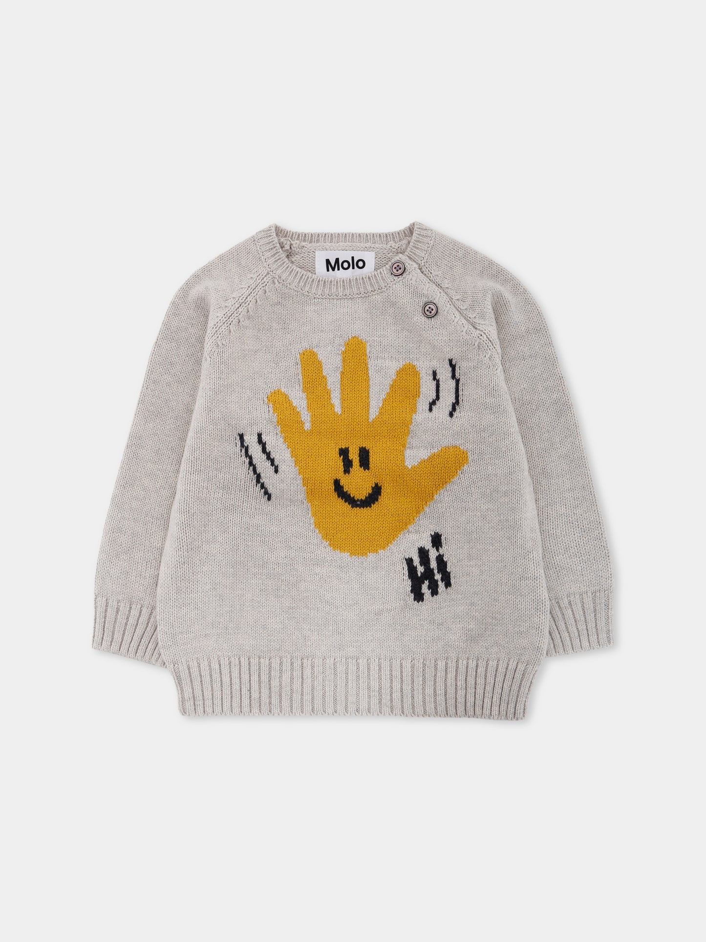 Maglione Bless beige per neonati con mano,Molo,6W25K204 9618