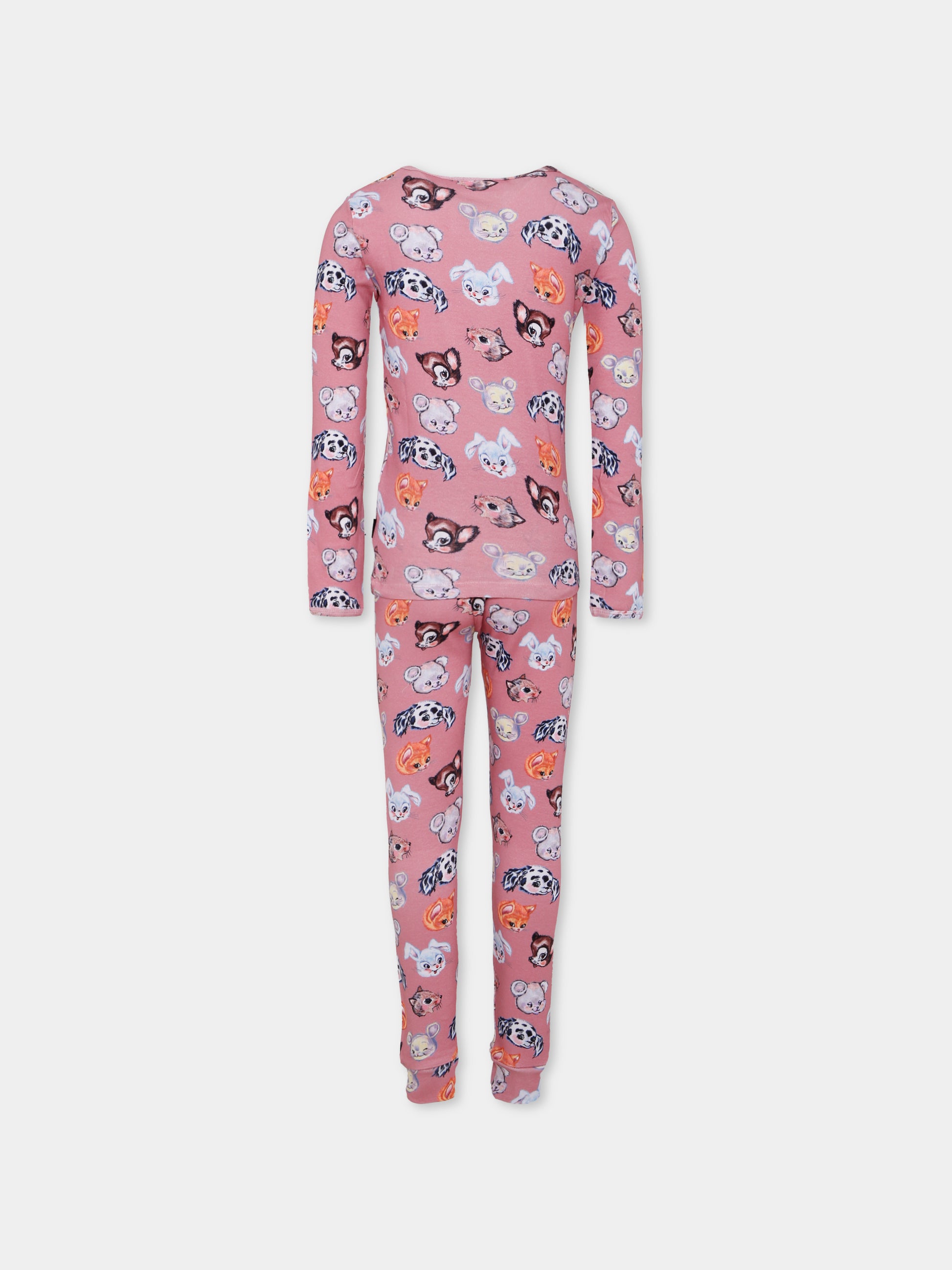 Pigiama Lue rosa per bambina con animali all over,Molo,6W25R501 9467
