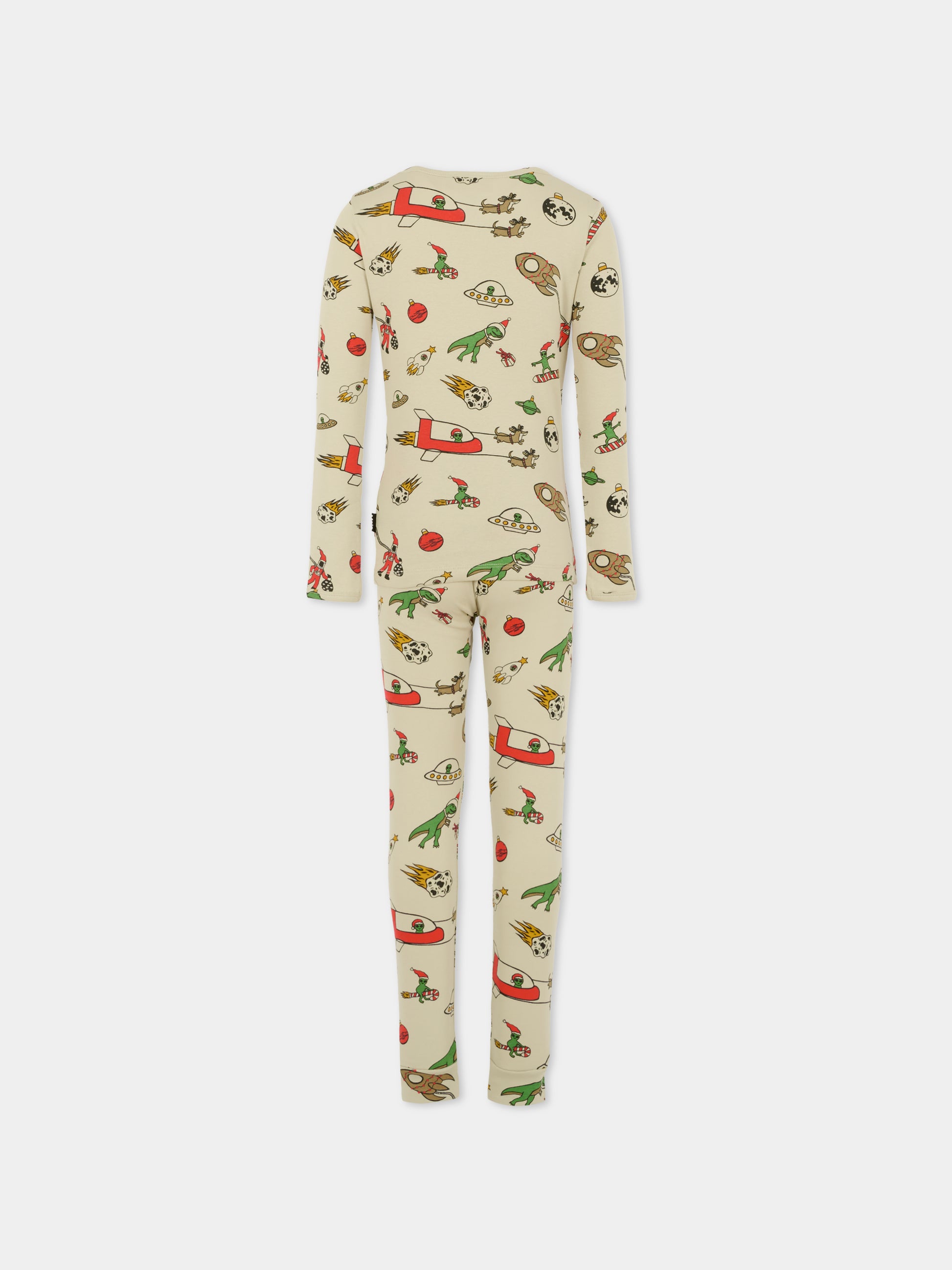 Pigiama Lue beige per bambino con alieno natalizio,Molo,6W25R501 9470