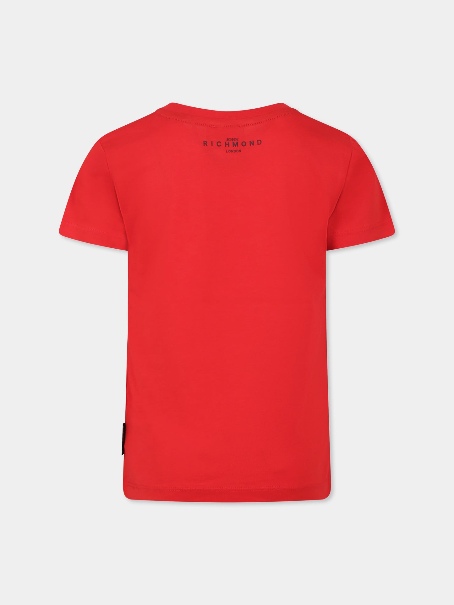 T-shirt rossa per bambini con logo,Richmond Jr,RBP25003TS RED