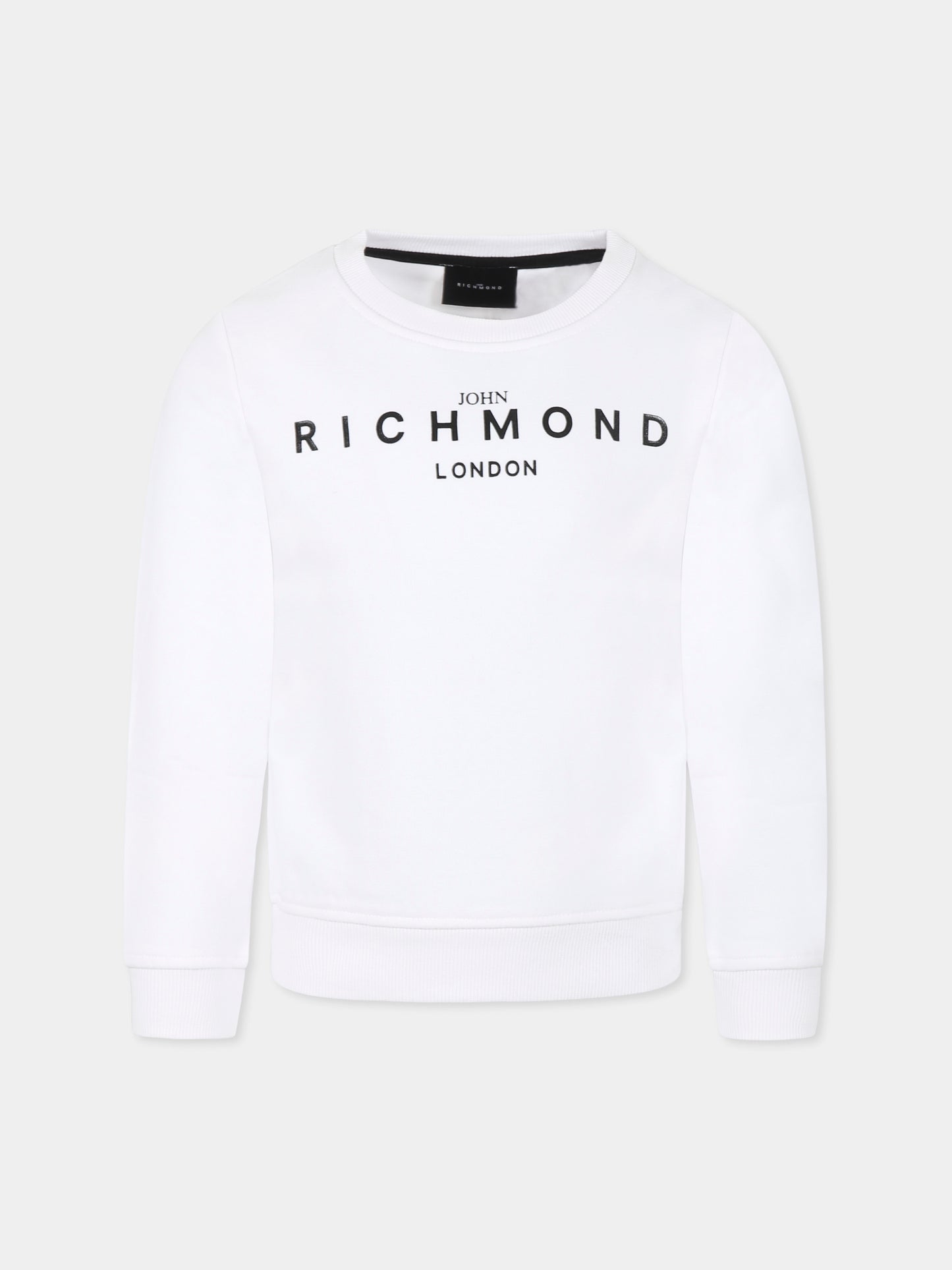 Felpa bianca per bambini con logo,Richmond,RBP25005FE WHITE