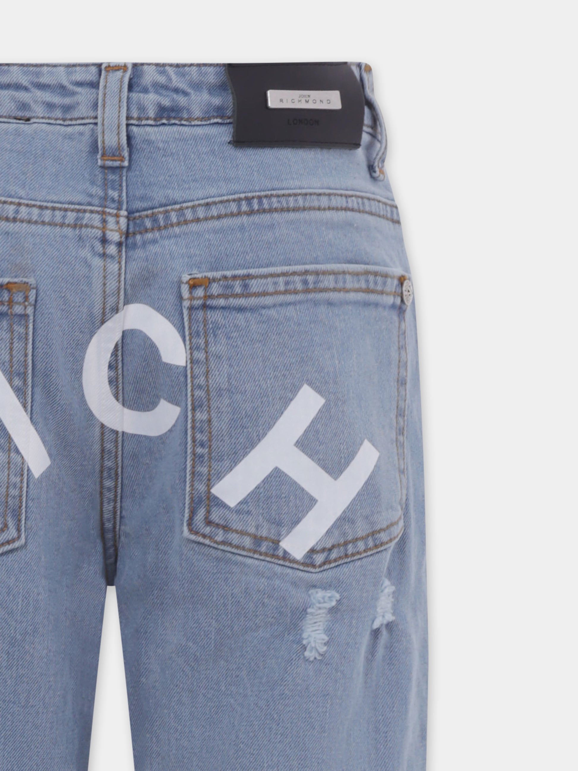 Jeans azzurro per bambino con logo,Richmond,RBP25015JE DENIM BLUE LIGHT