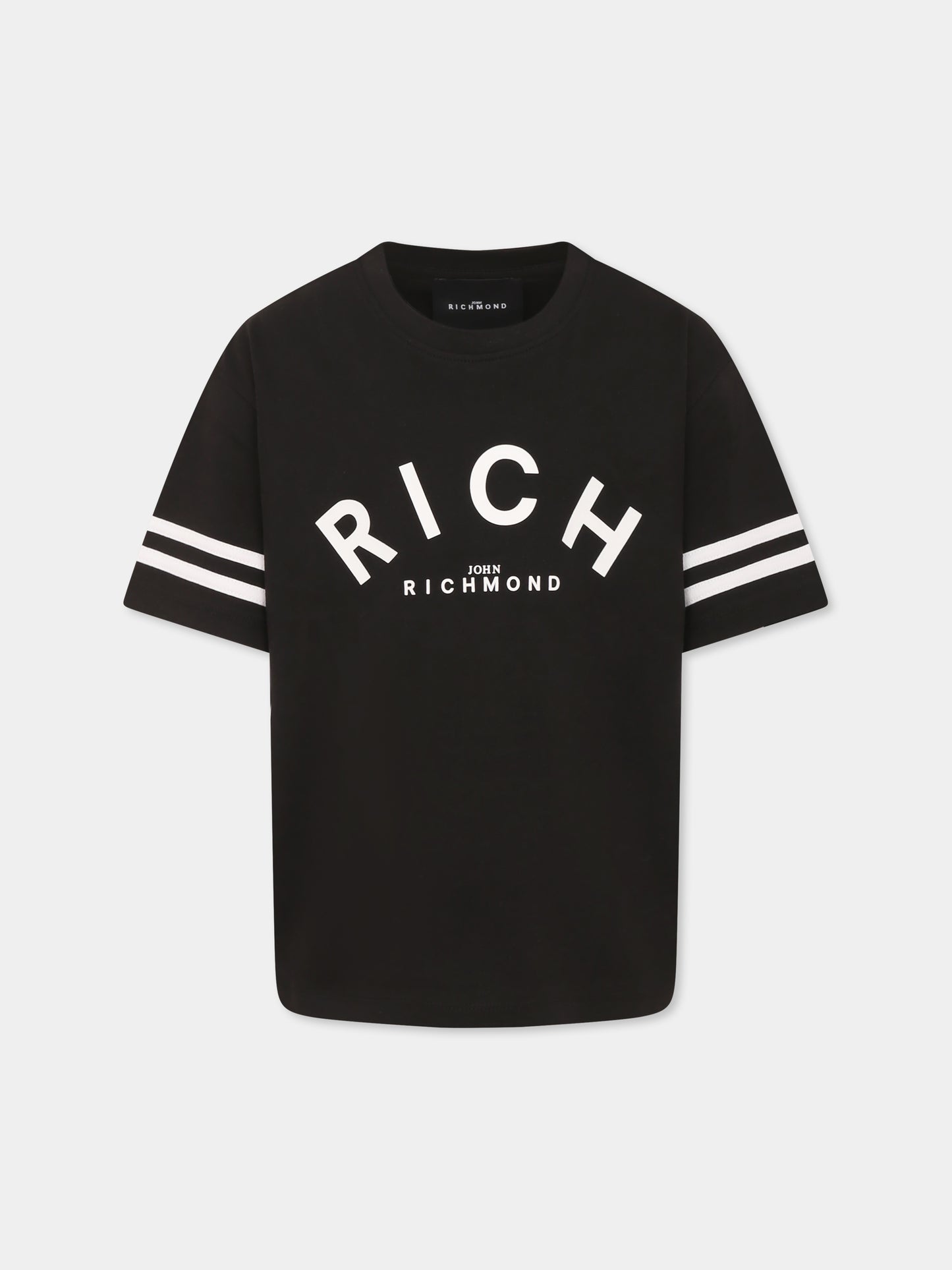 T-shirt nera per bambino con logo,Richmond,RBP25111TS BLACK