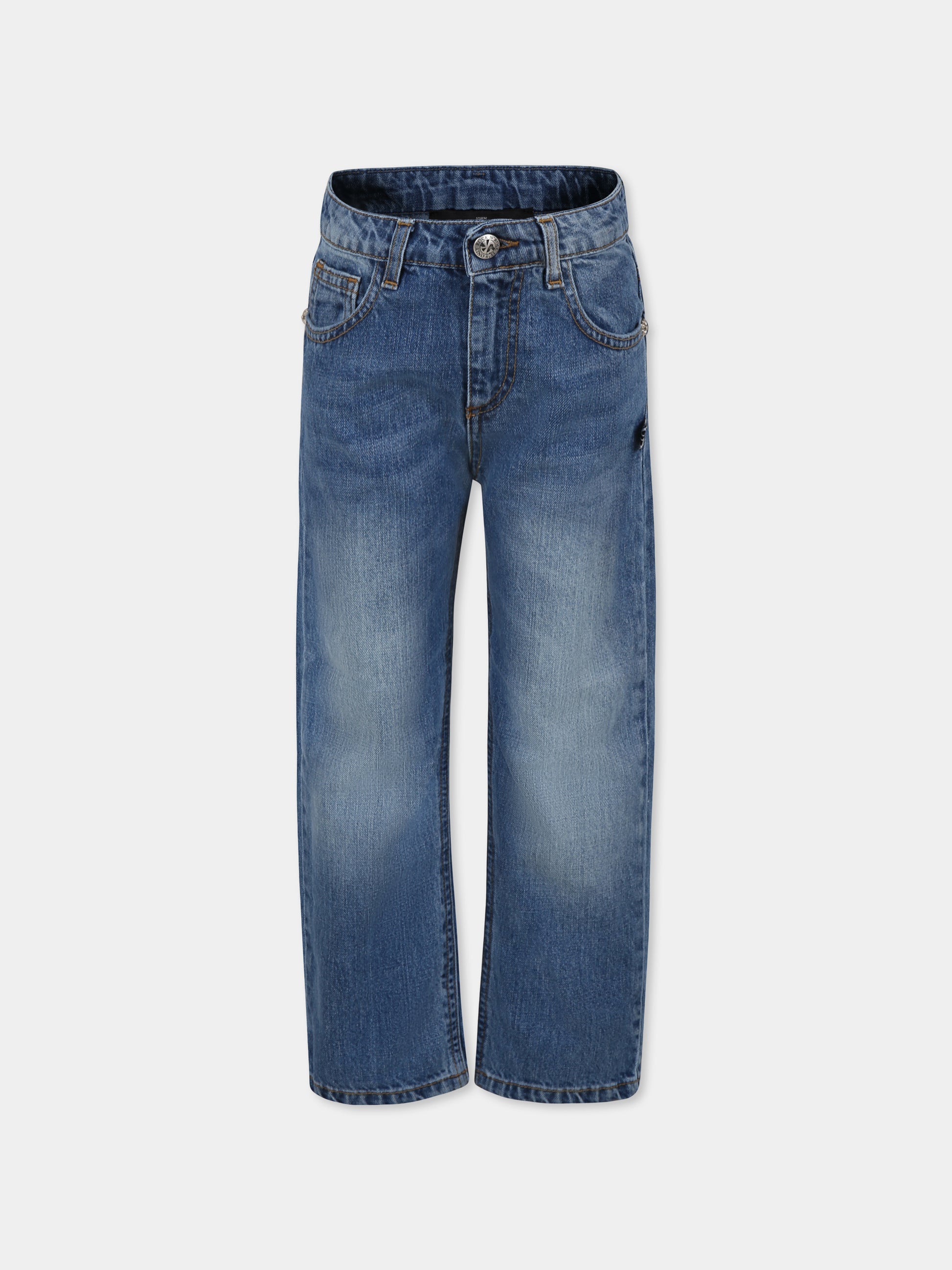 Jeans denim per bambino con logo,Richmond,RBP25189JE DENIM BLUE MEDIUM