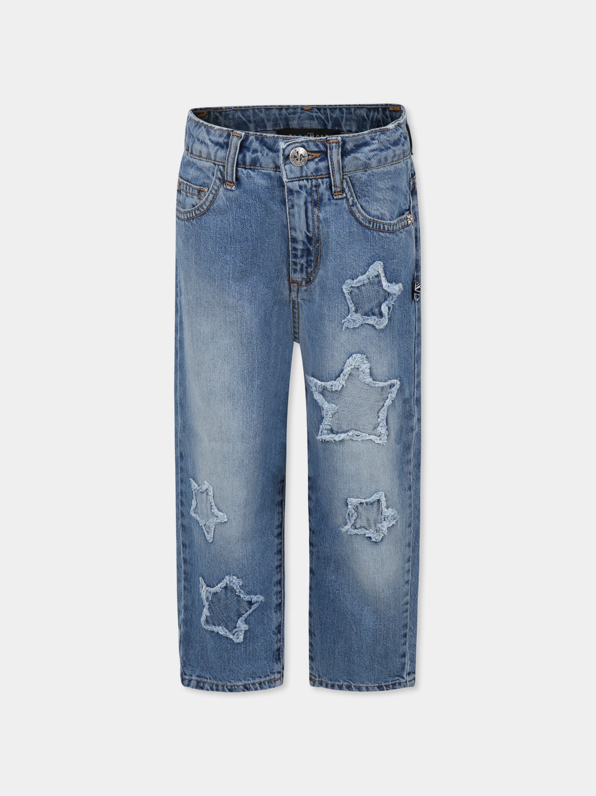 Jeans denim per bambina con stelle,Richmond Jr,RGP25169JE DENIM BLUE LIGHT