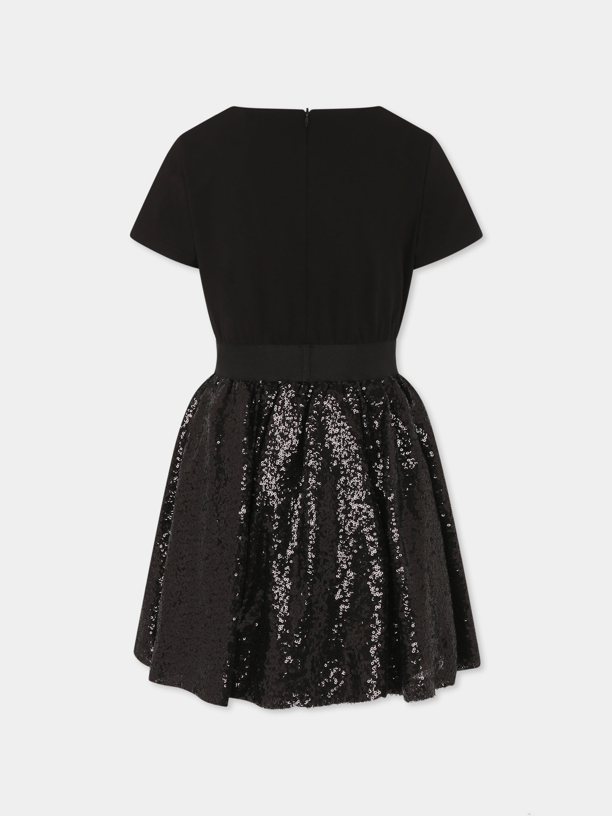 Vestito nero per bambina con logo,Richmond,RGP25202VE BLACK