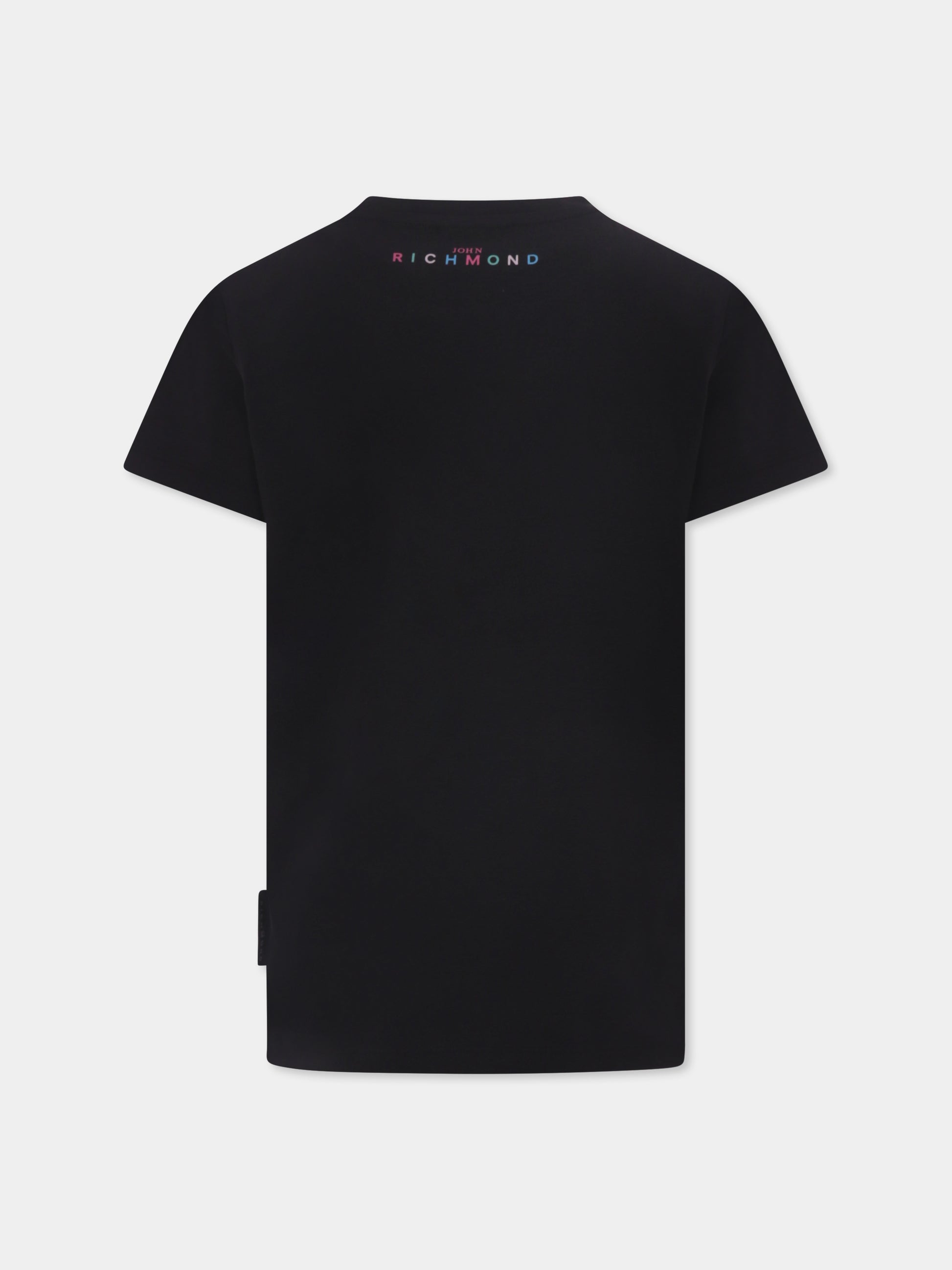 T-shirt nera per bambina con logo,Richmond,RGP25205TS BLACK