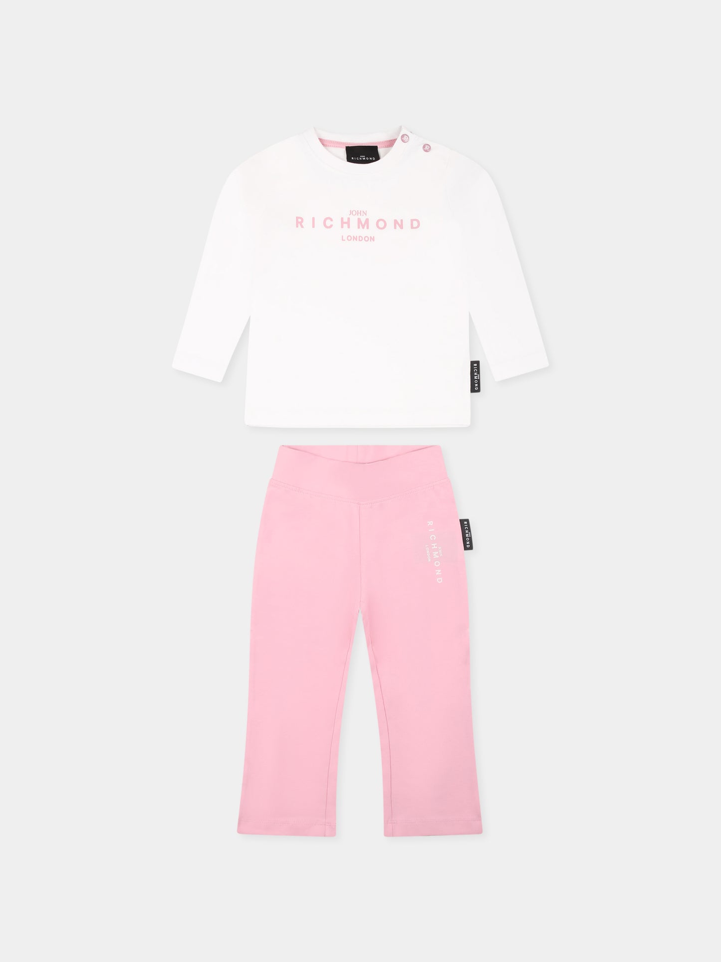 White suit for baby girl with logo