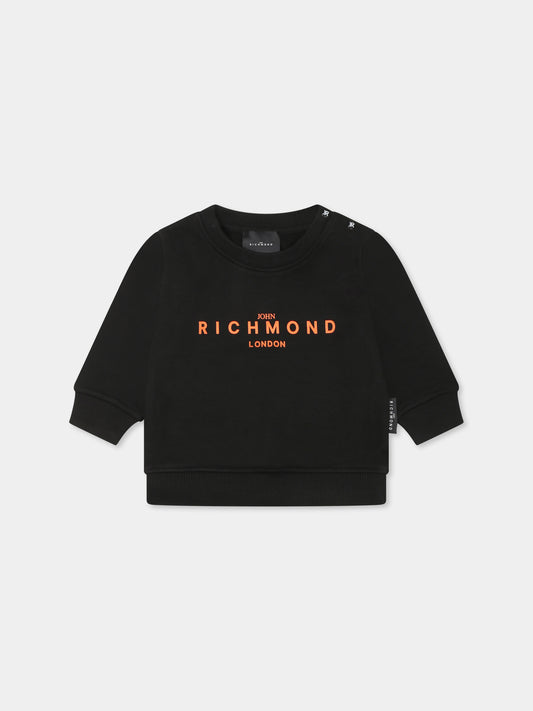Felpa nera per neonato con logo,Richmond,RIP25016FE BLACK
