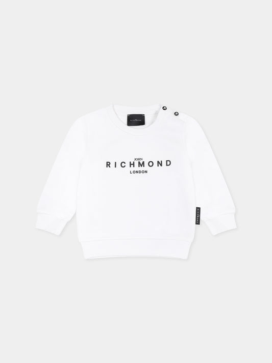 Felpa bianca per neonato con logo,Richmond,RIP25016FE WHITE
