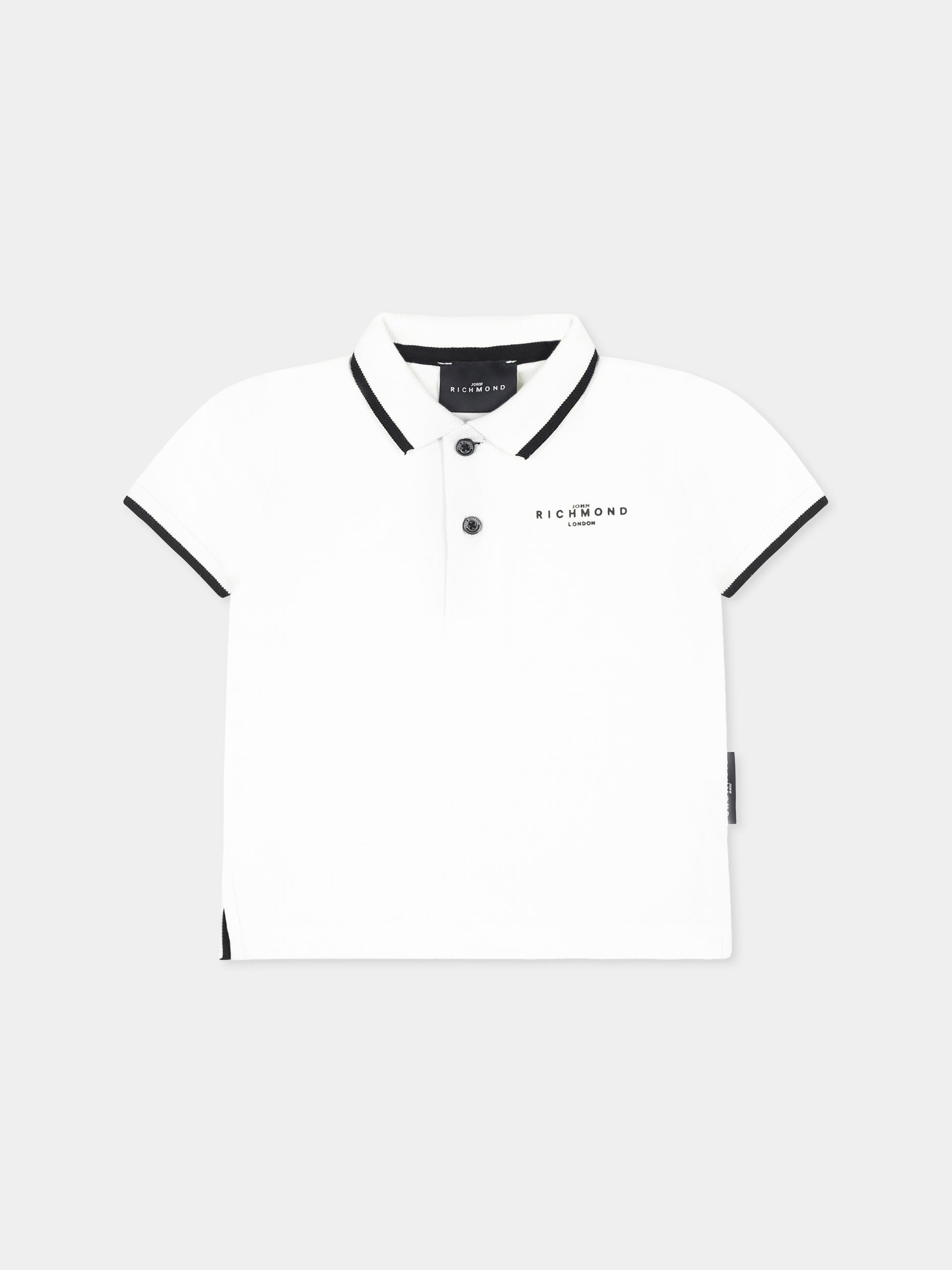 Polo bianca per neonato con logo,Richmond,RIP25017PO WHITE