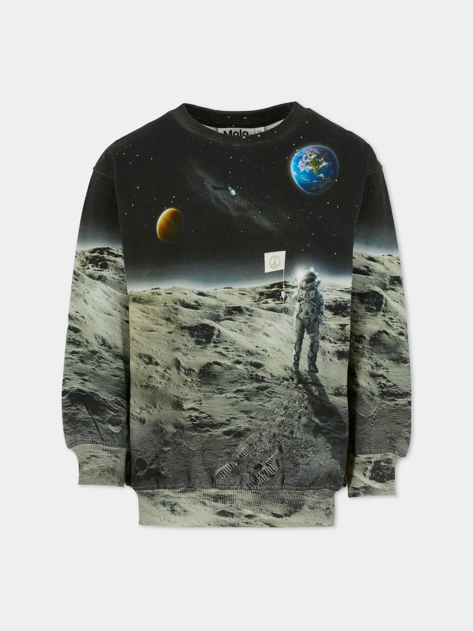 Felpa Monti grigia per bambino con astronauta,Molo,1W25J201 9681