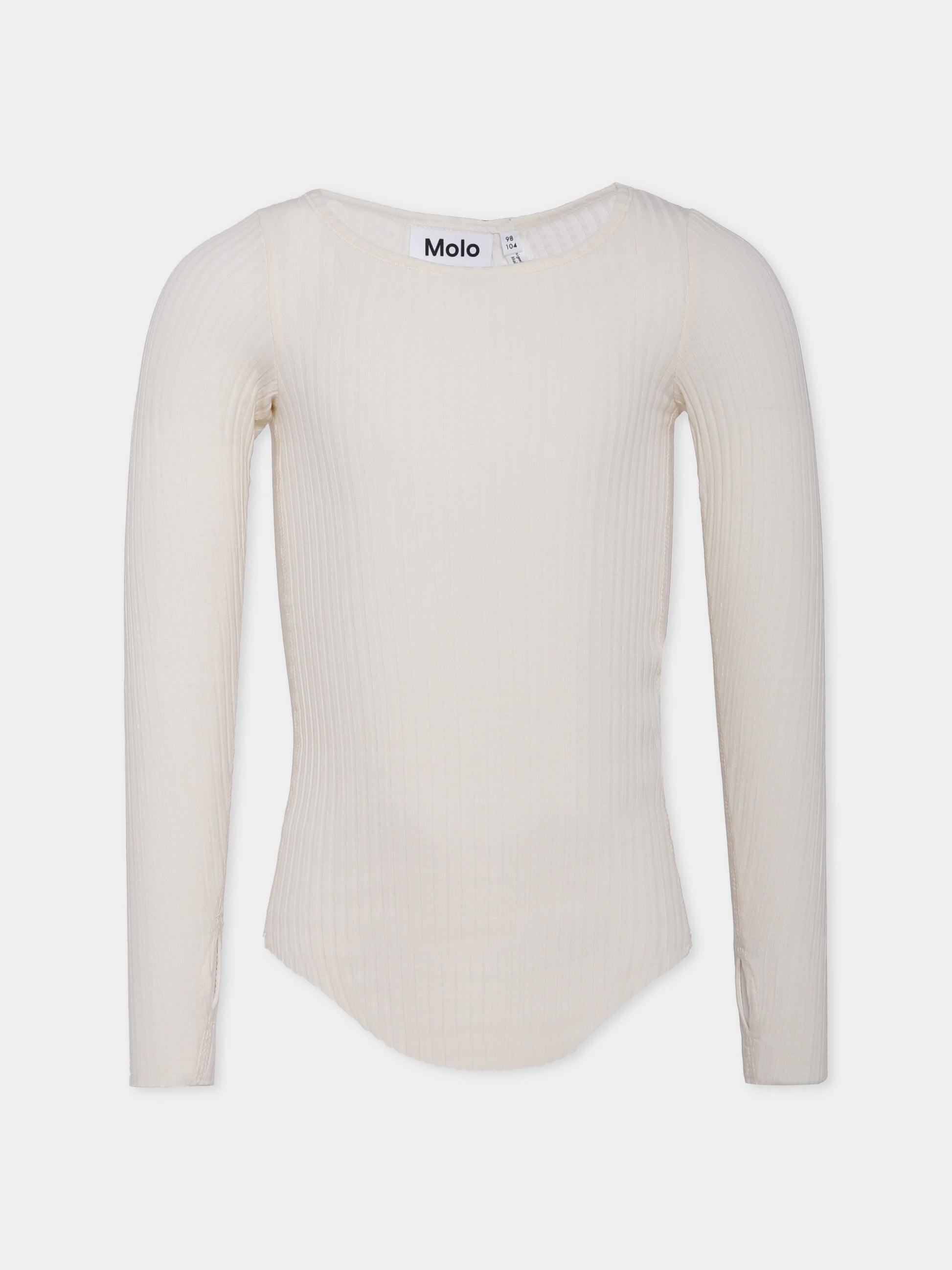 T-shirt Rochelle avorio per bambina,Molo,2W25A401 5498