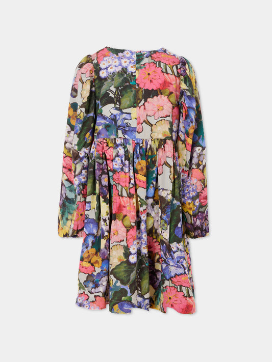Vestito Cocos multicolor per bambina con stampa floreale,Molo,2W25E237 9384